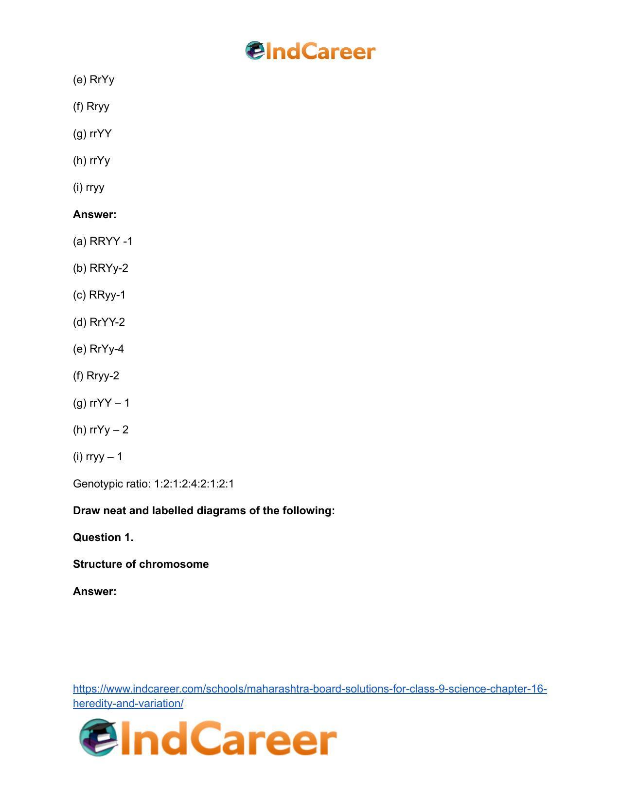 Maharashtra Board Solutions for Class 9- Science: Chapter 16- Heredity and Variation - Page 37