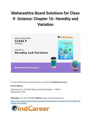 Maharashtra Board Solutions for Class 9- Science: Chapter 16- Heredity and Variation