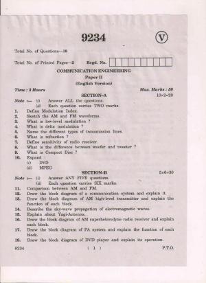 AP Inter 2nd Year Communication Engineering-II March-2019-Vocational Question Paper