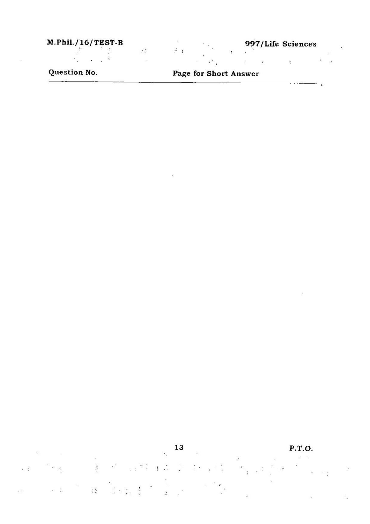 BHU RET Life Sciences 2016 Question Paper - Page 13