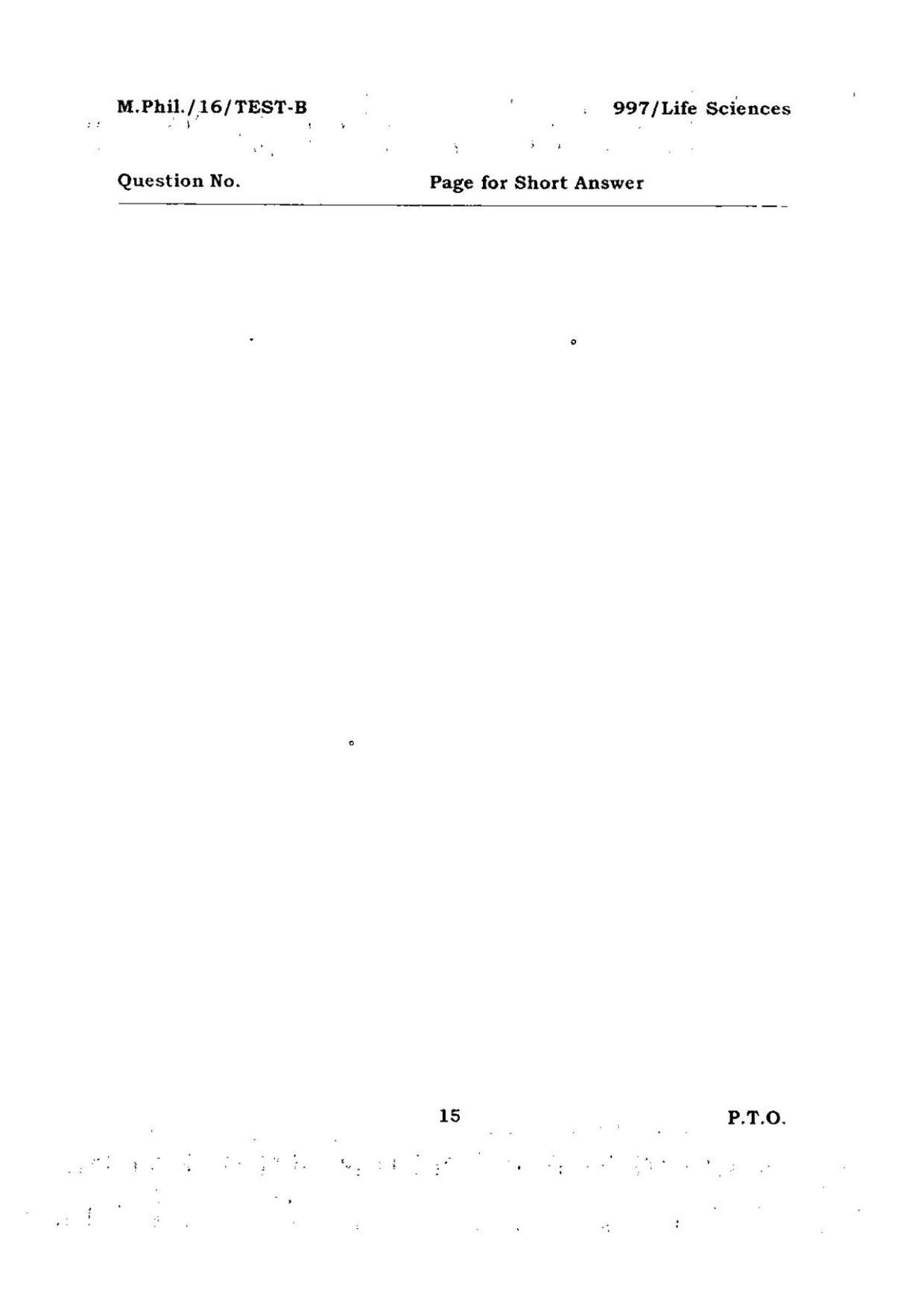 BHU RET Life Sciences 2016 Question Paper - Page 15