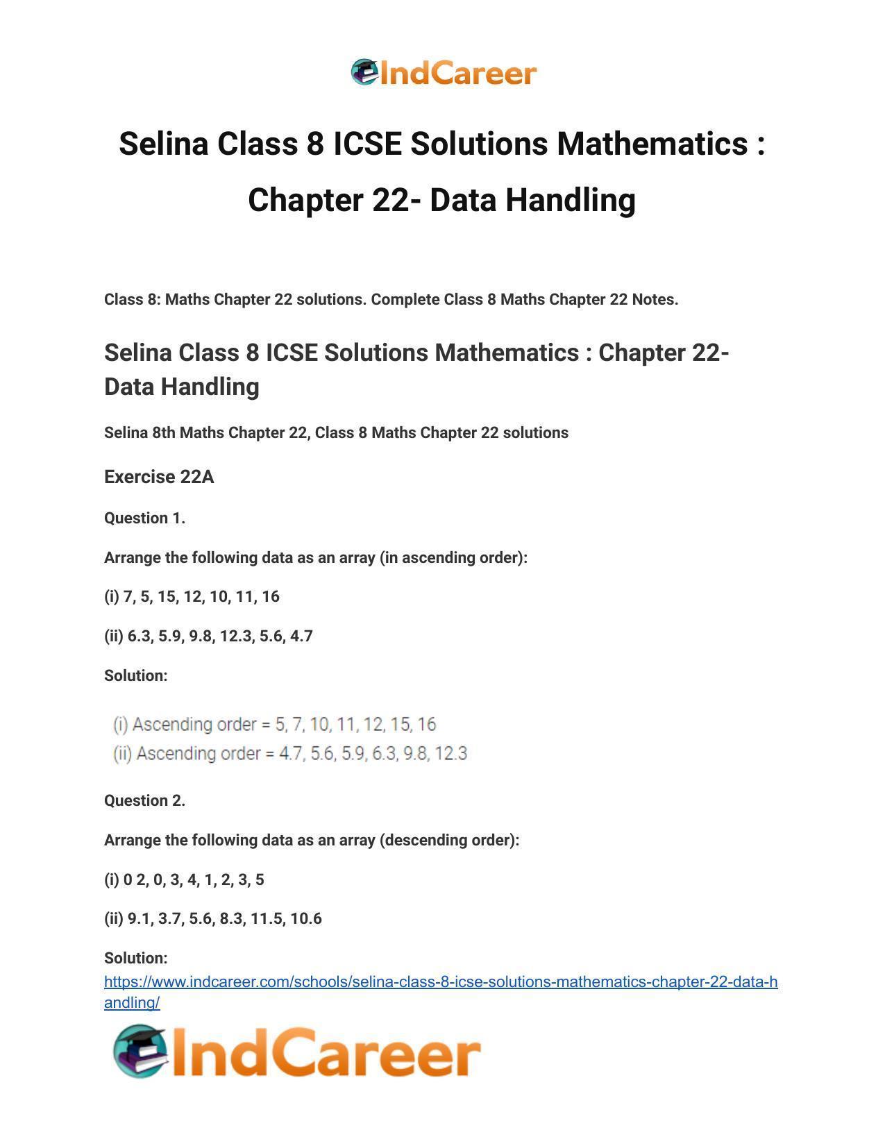 Selina Class 8 ICSE Solutions Mathematics : Chapter 22- Data Handling - Page 2