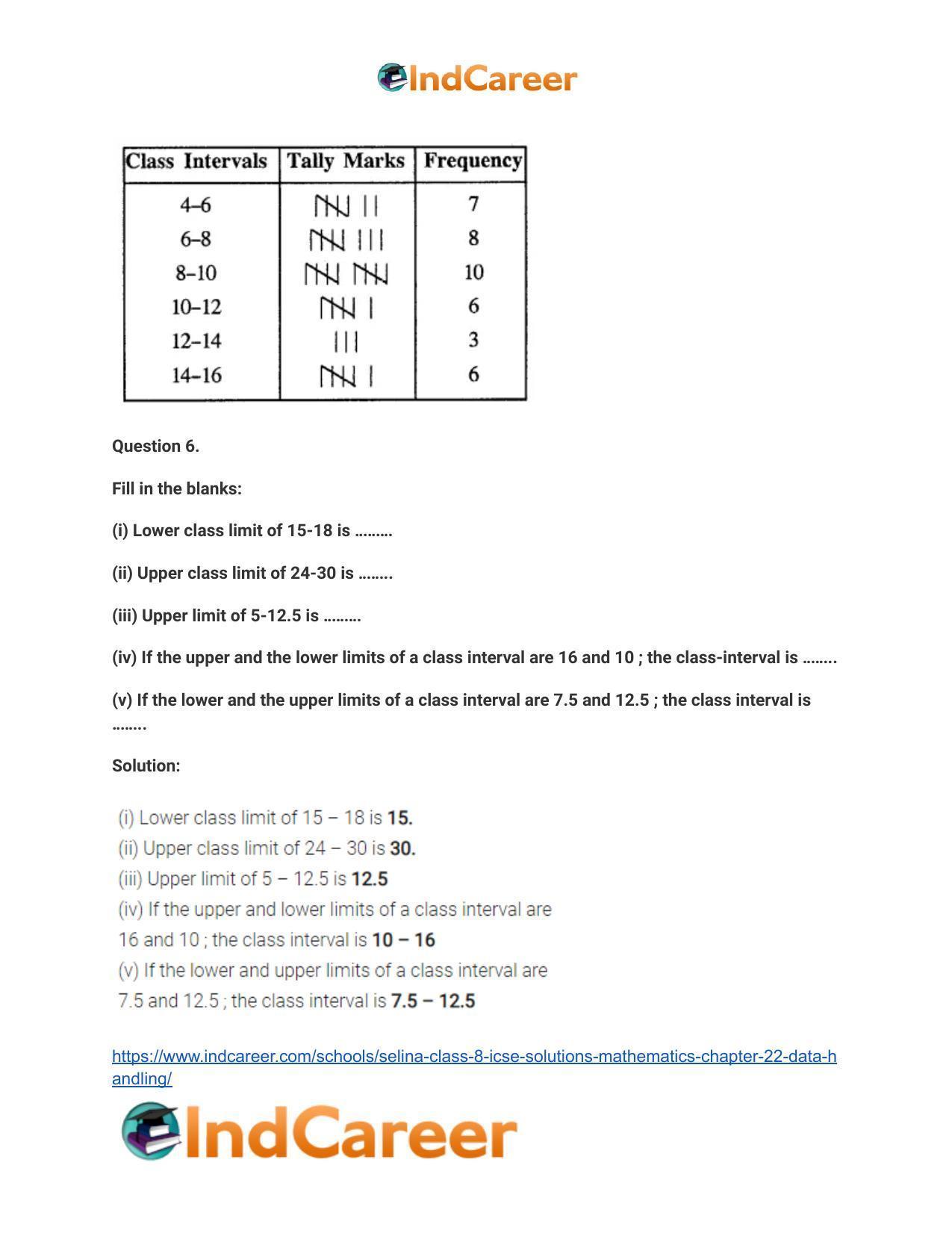 Selina Class 8 ICSE Solutions Mathematics : Chapter 22- Data Handling - Page 6