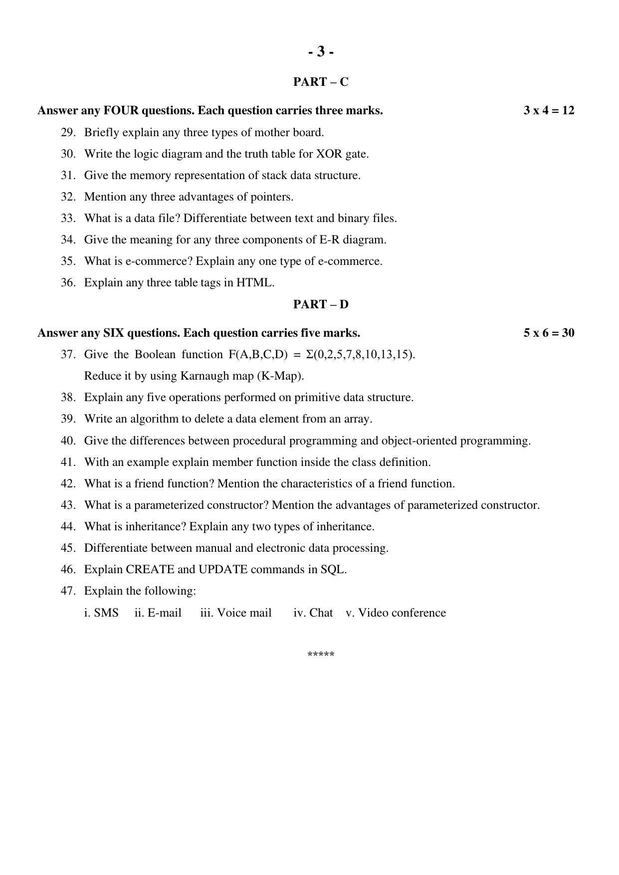 Karnataka II PUC Computer Science Model Question Paper 2023 - Page 4