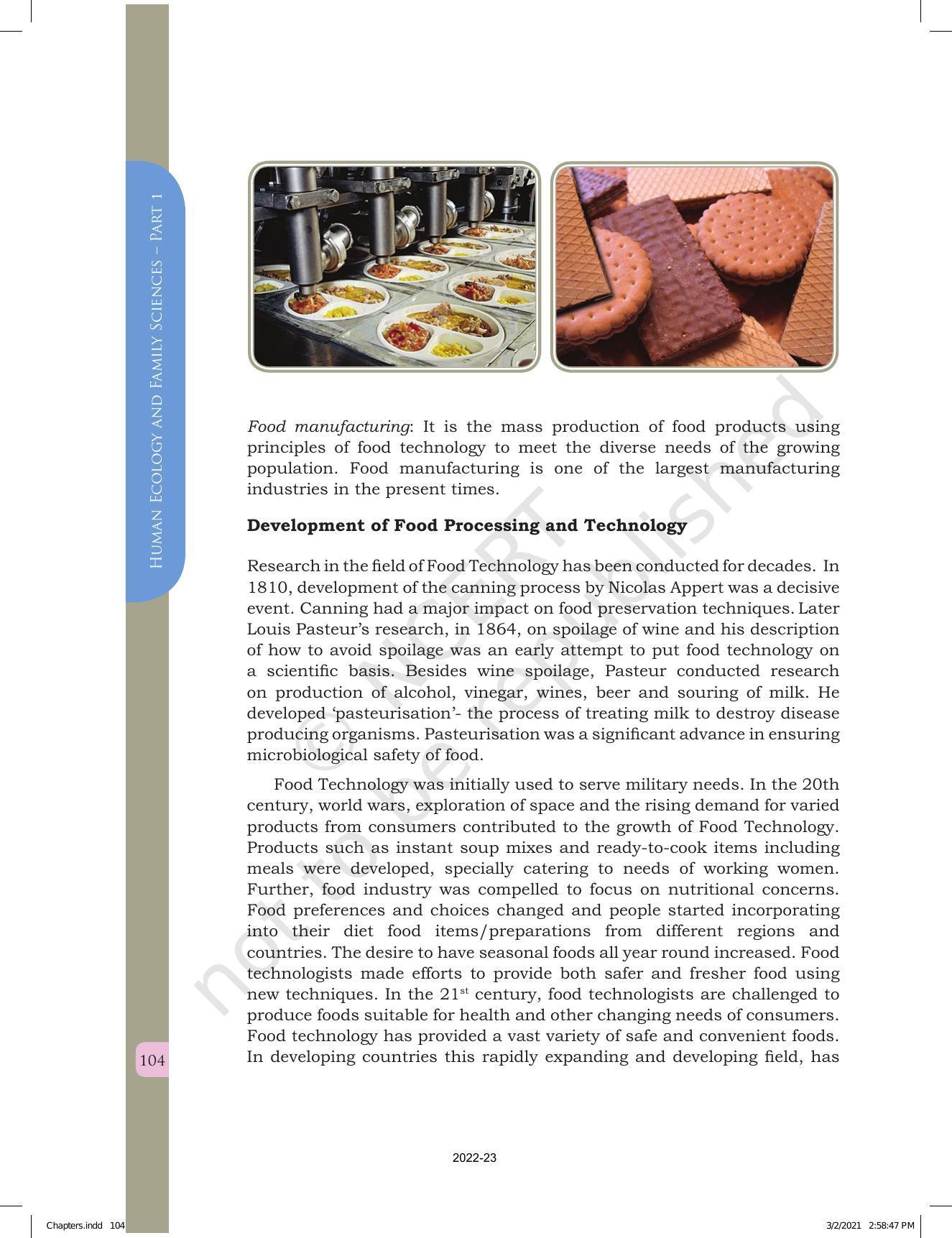 NCERT Book for Class 12 Home Science (Part -I) Chapter 5 Food Processing and Technology - Page 4