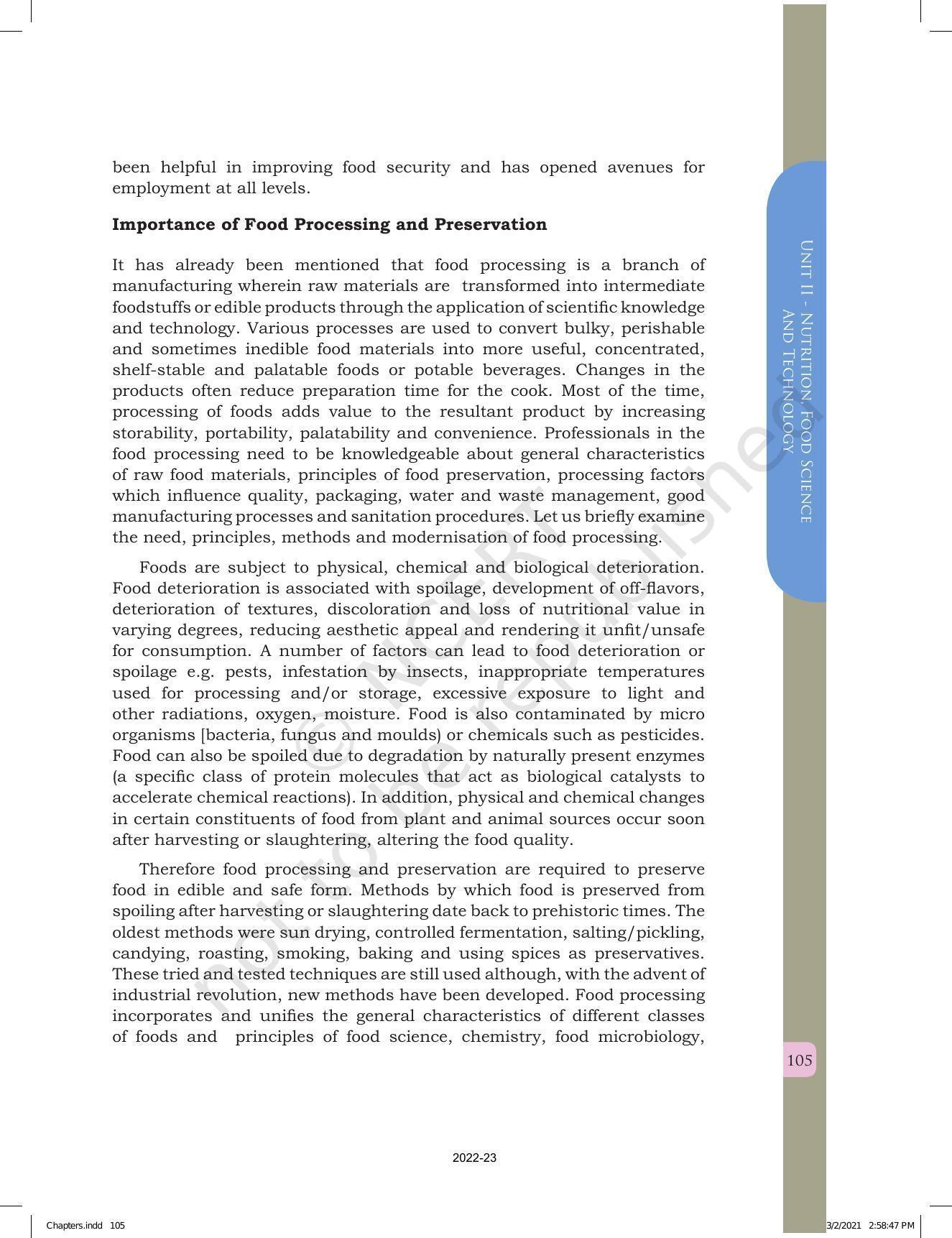 NCERT Book for Class 12 Home Science (Part -I) Chapter 5 Food Processing and Technology - Page 5
