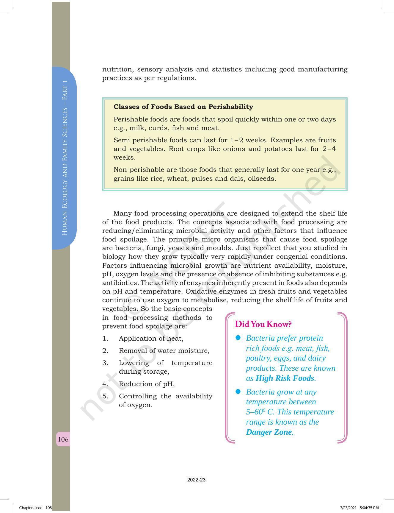 NCERT Book for Class 12 Home Science (Part -I) Chapter 5 Food Processing and Technology - Page 6