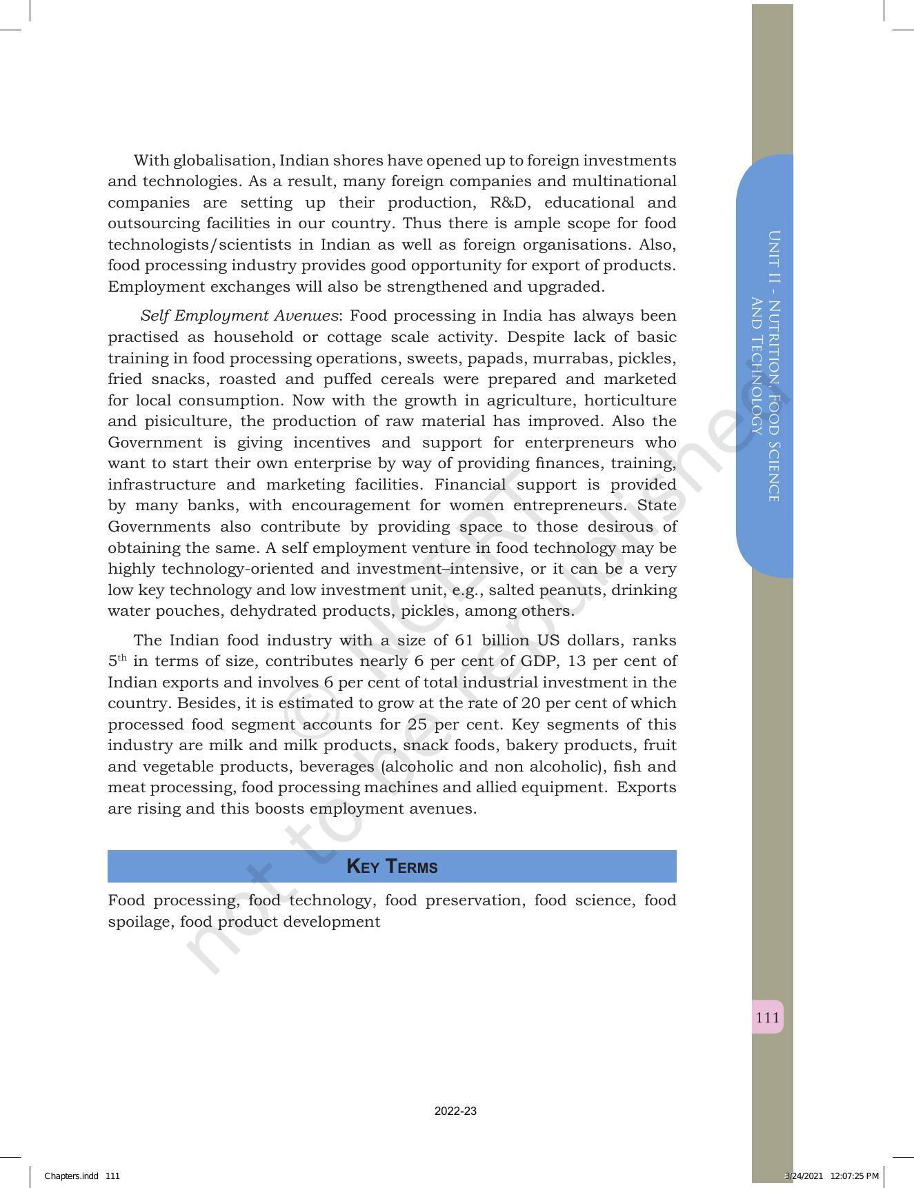 NCERT Book for Class 12 Home Science (Part -I) Chapter 5 Food Processing and Technology - Page 11