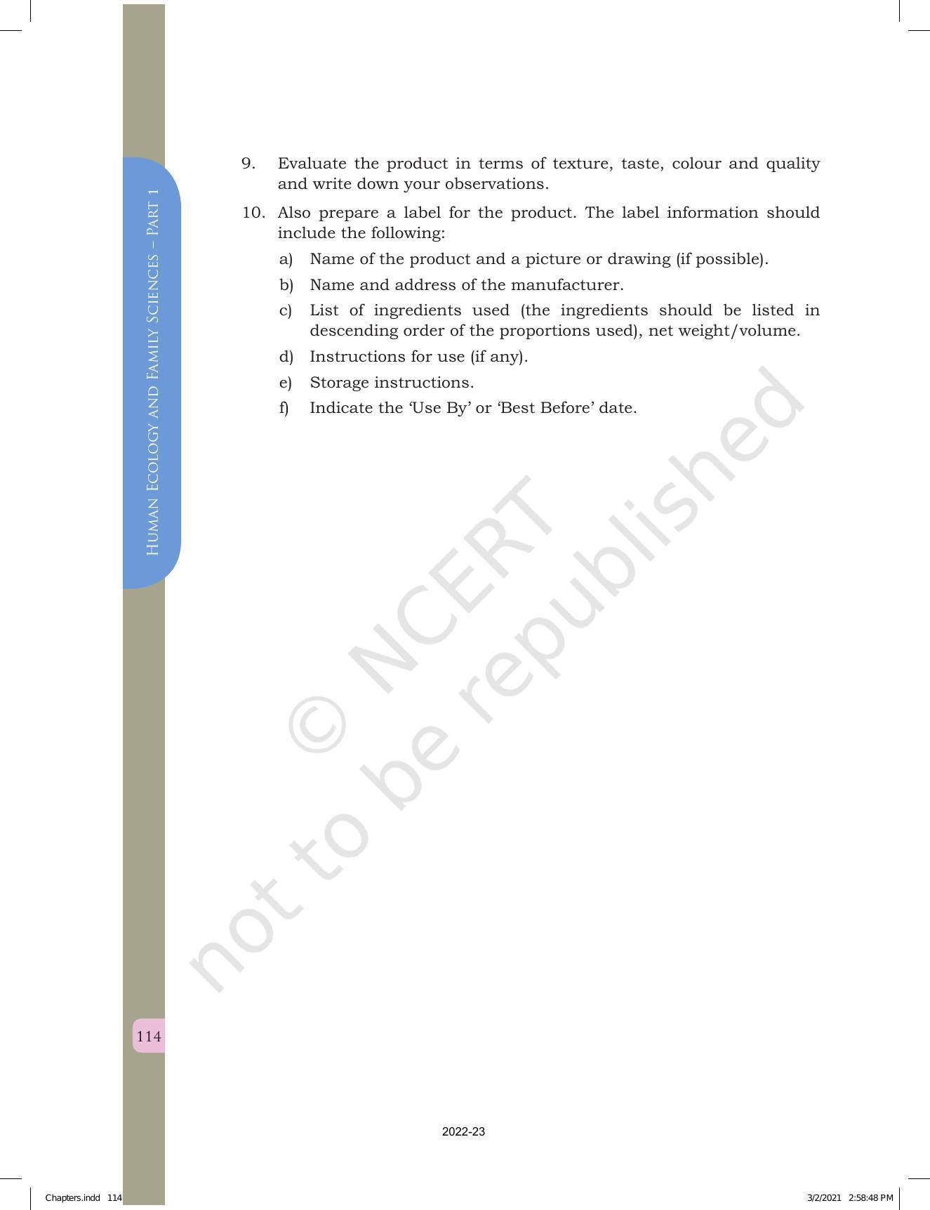 NCERT Book for Class 12 Home Science (Part -I) Chapter 5 Food Processing and Technology - Page 14