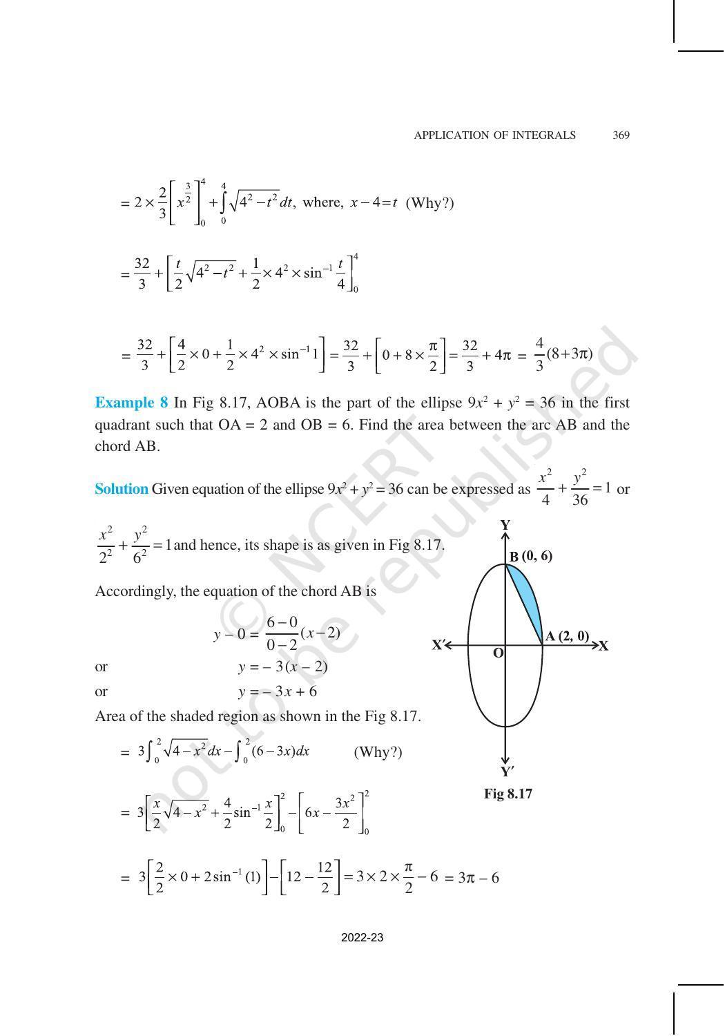 NCERT Book for Class 12 Maths Chapter 8 Application of Integrals - Page 11
