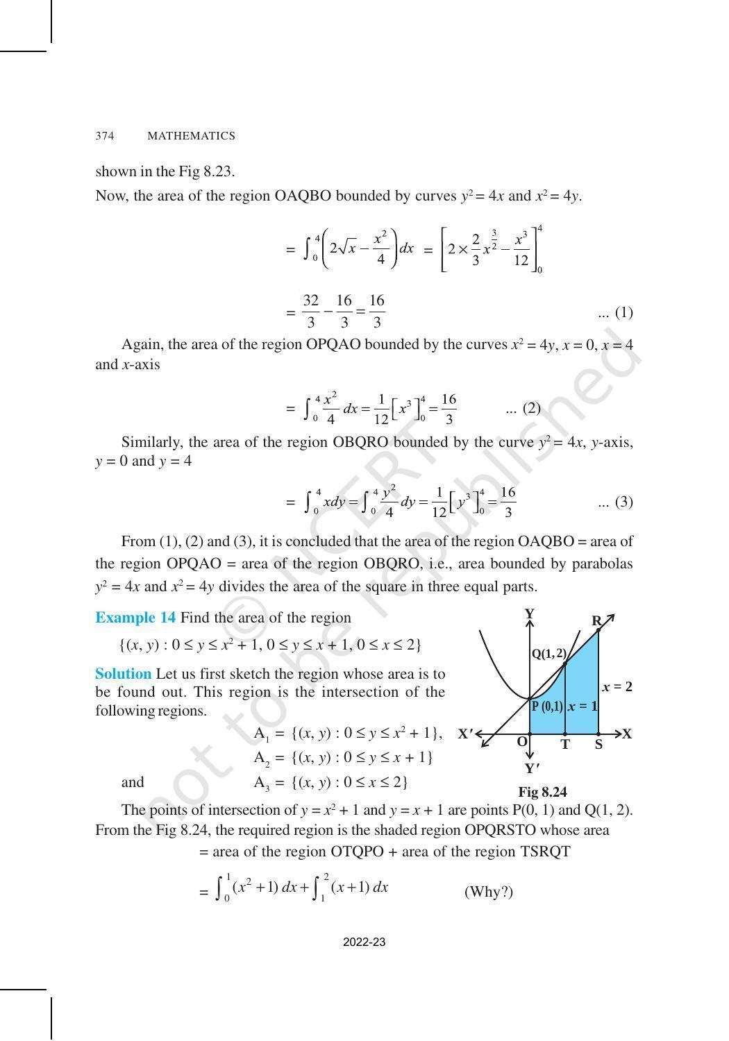 NCERT Book for Class 12 Maths Chapter 8 Application of Integrals - Page 16