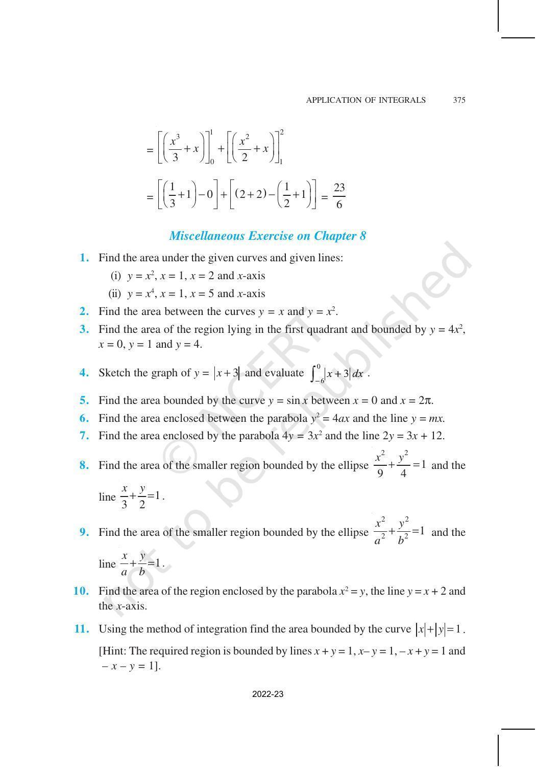 NCERT Book for Class 12 Maths Chapter 8 Application of Integrals - Page 17