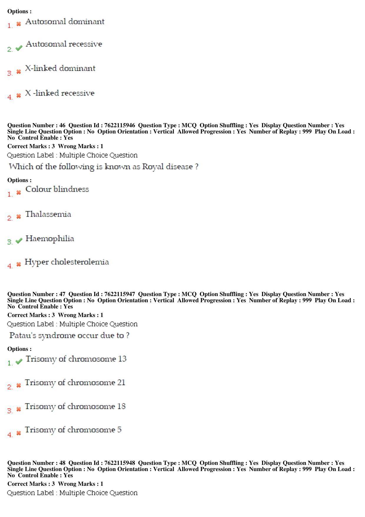 BHU RET Human and Clinical Gennetics 2019 Question Paper - Page 24