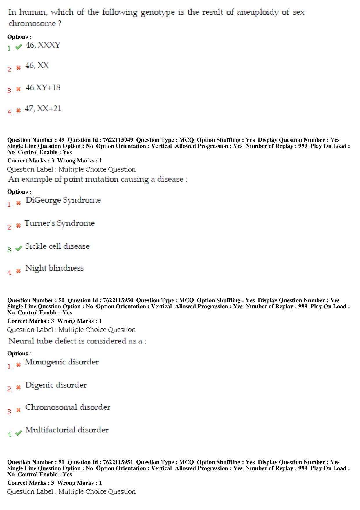 BHU RET Human and Clinical Gennetics 2019 Question Paper - Page 25