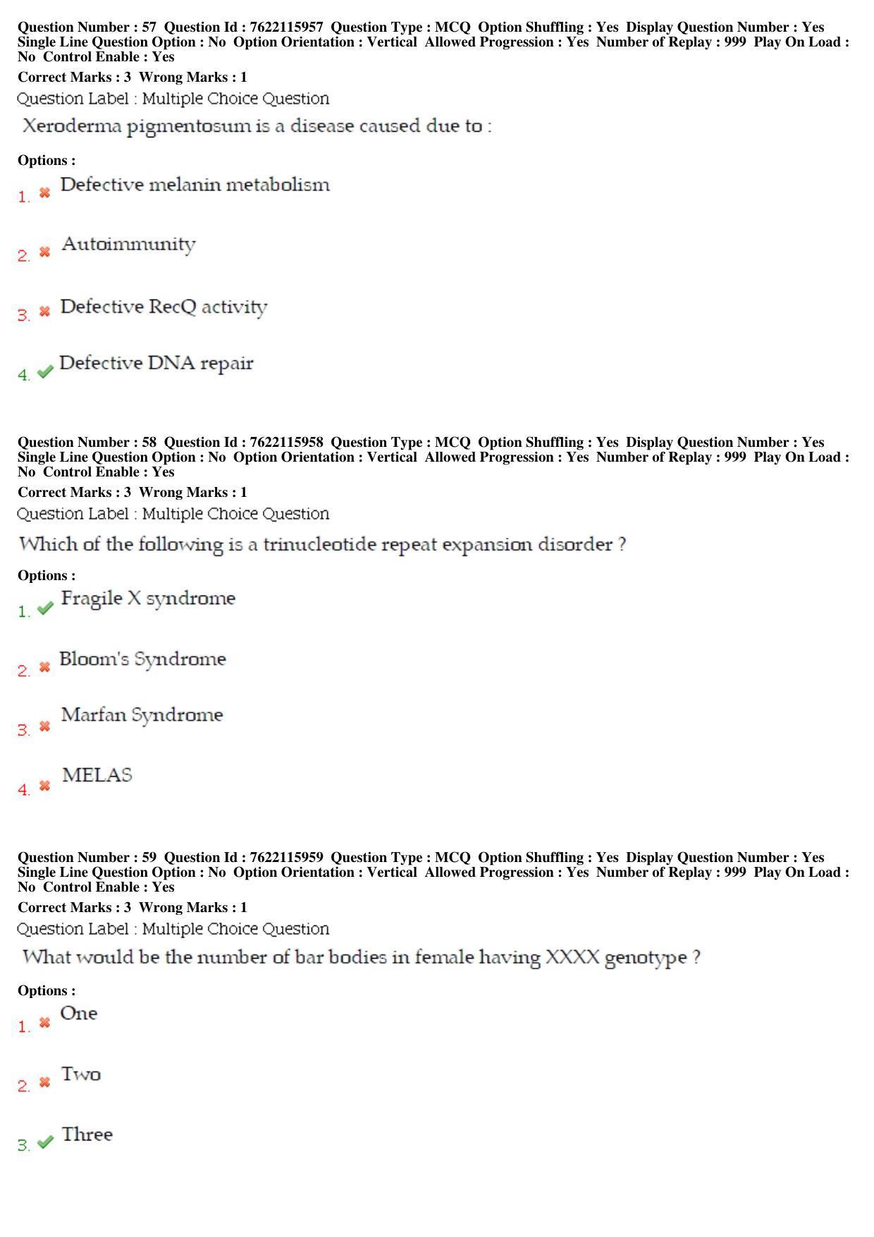 BHU RET Human and Clinical Gennetics 2019 Question Paper - Page 28