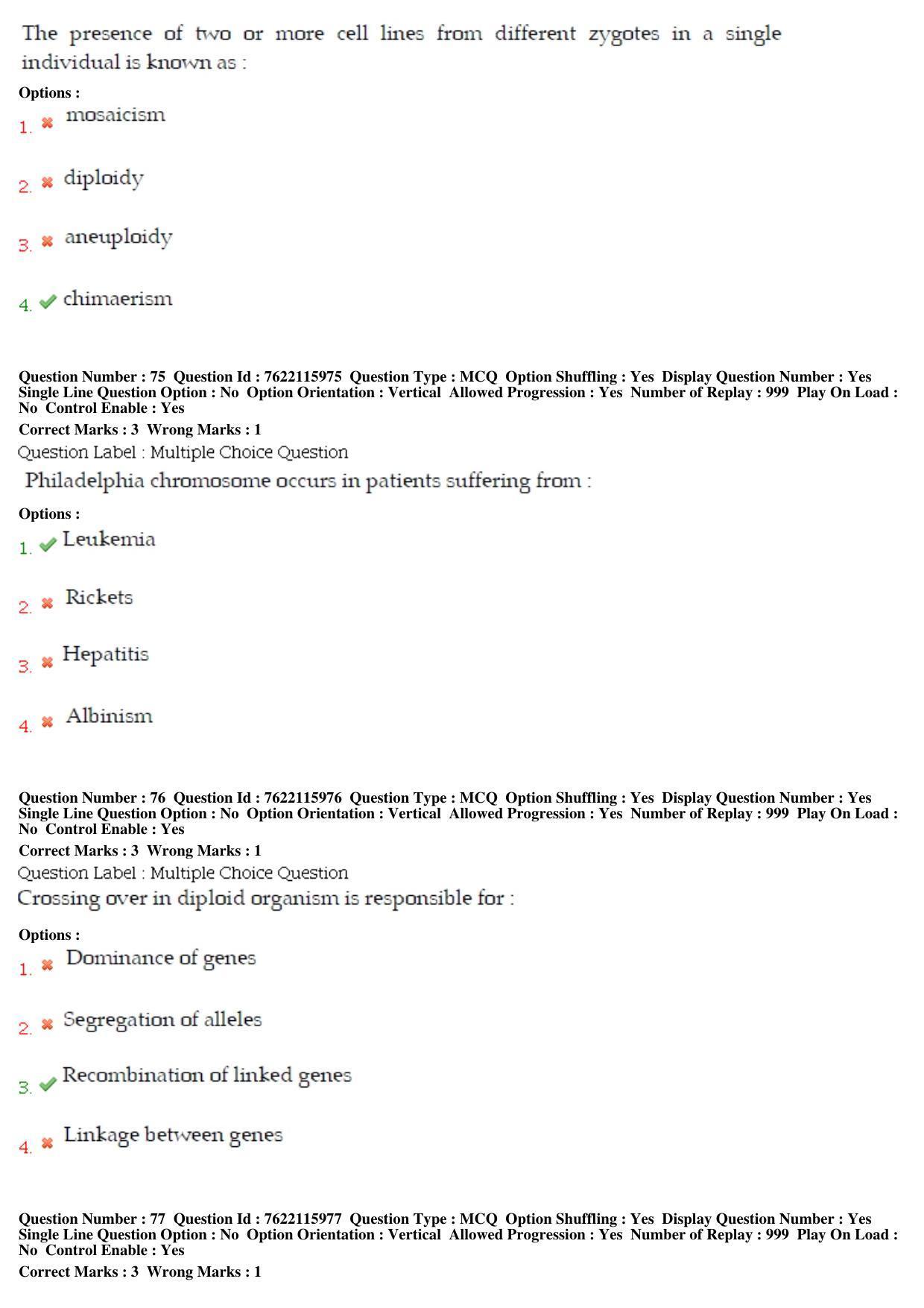 BHU RET Human and Clinical Gennetics 2019 Question Paper - Page 34