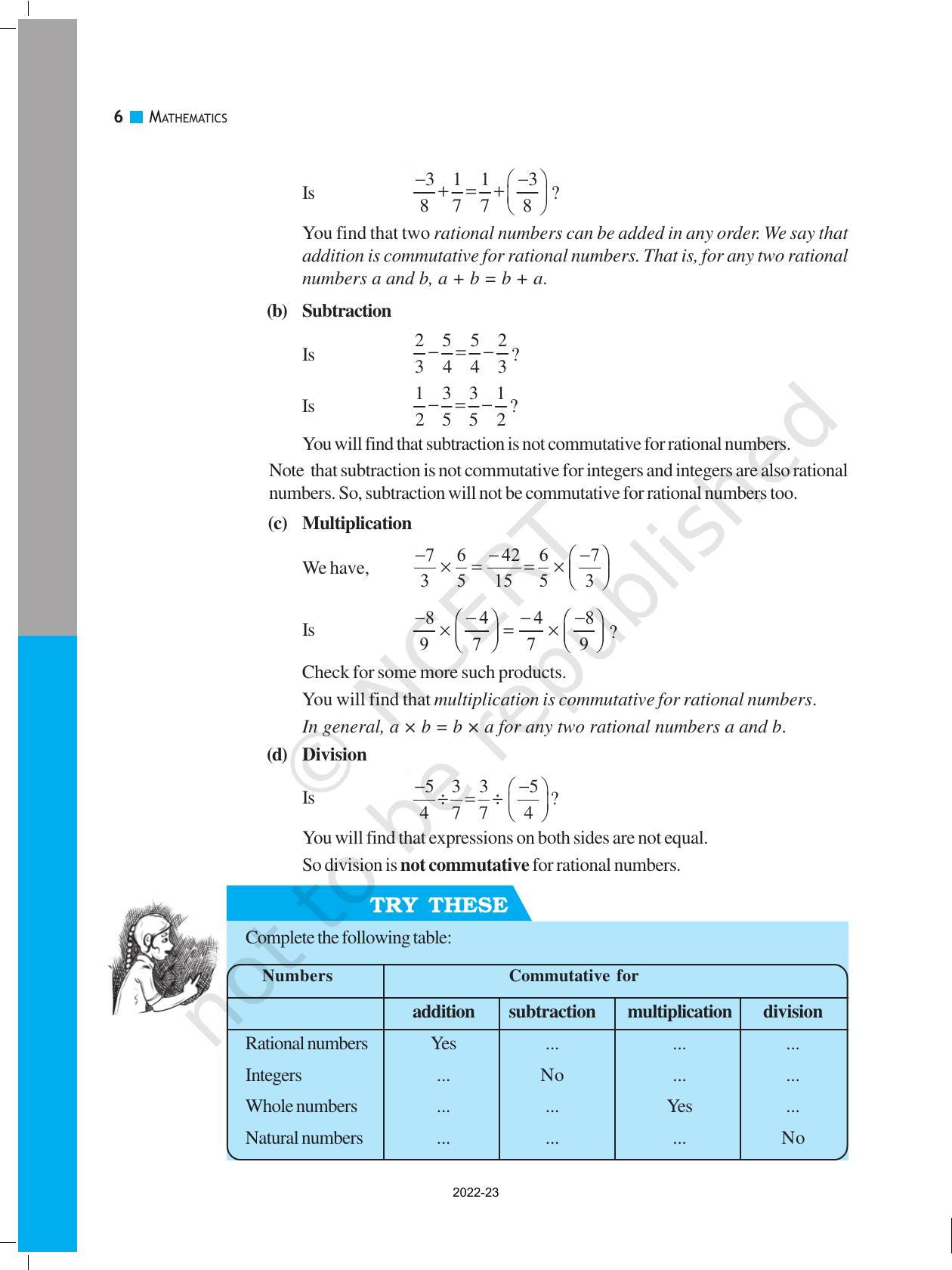 NCERT Book for Class 8 Maths Chapter 1 Rational Numbers - Page 6