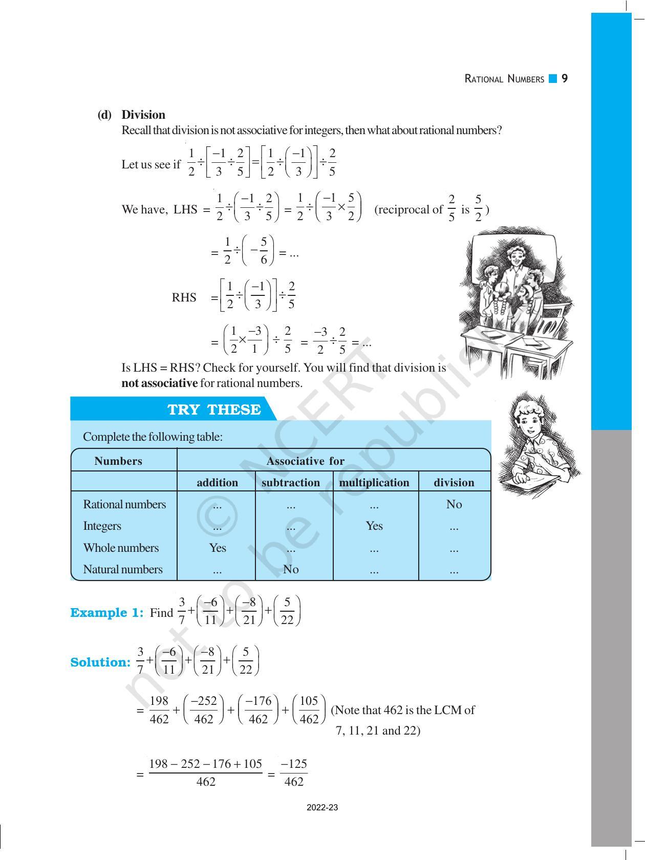 NCERT Book for Class 8 Maths Chapter 1 Rational Numbers - Page 9