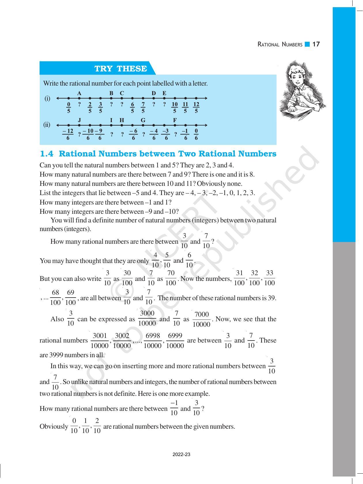 NCERT Book for Class 8 Maths Chapter 1 Rational Numbers - Page 17