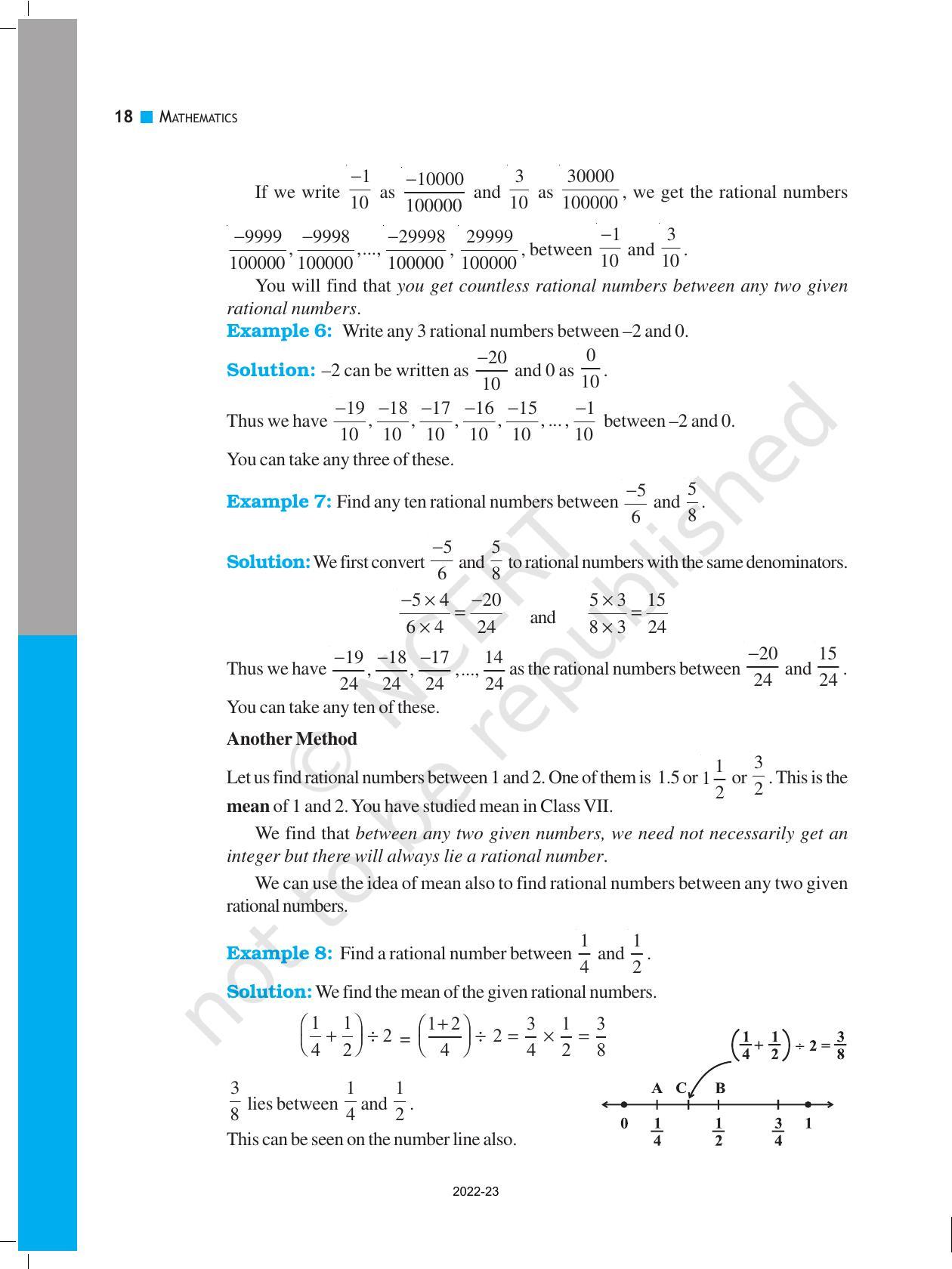 NCERT Book for Class 8 Maths Chapter 1 Rational Numbers - Page 18