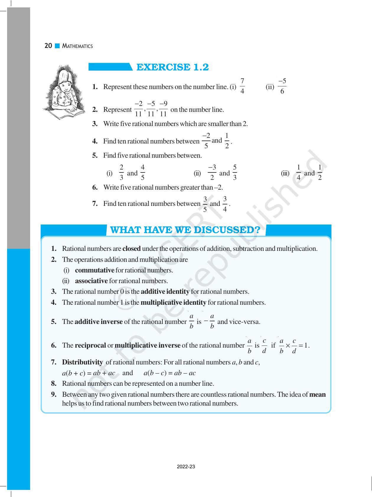 NCERT Book for Class 8 Maths Chapter 1 Rational Numbers - Page 20