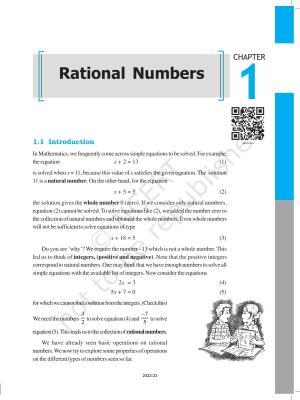 NCERT Book for Class 8 Maths Chapter 1 Rational Numbers
