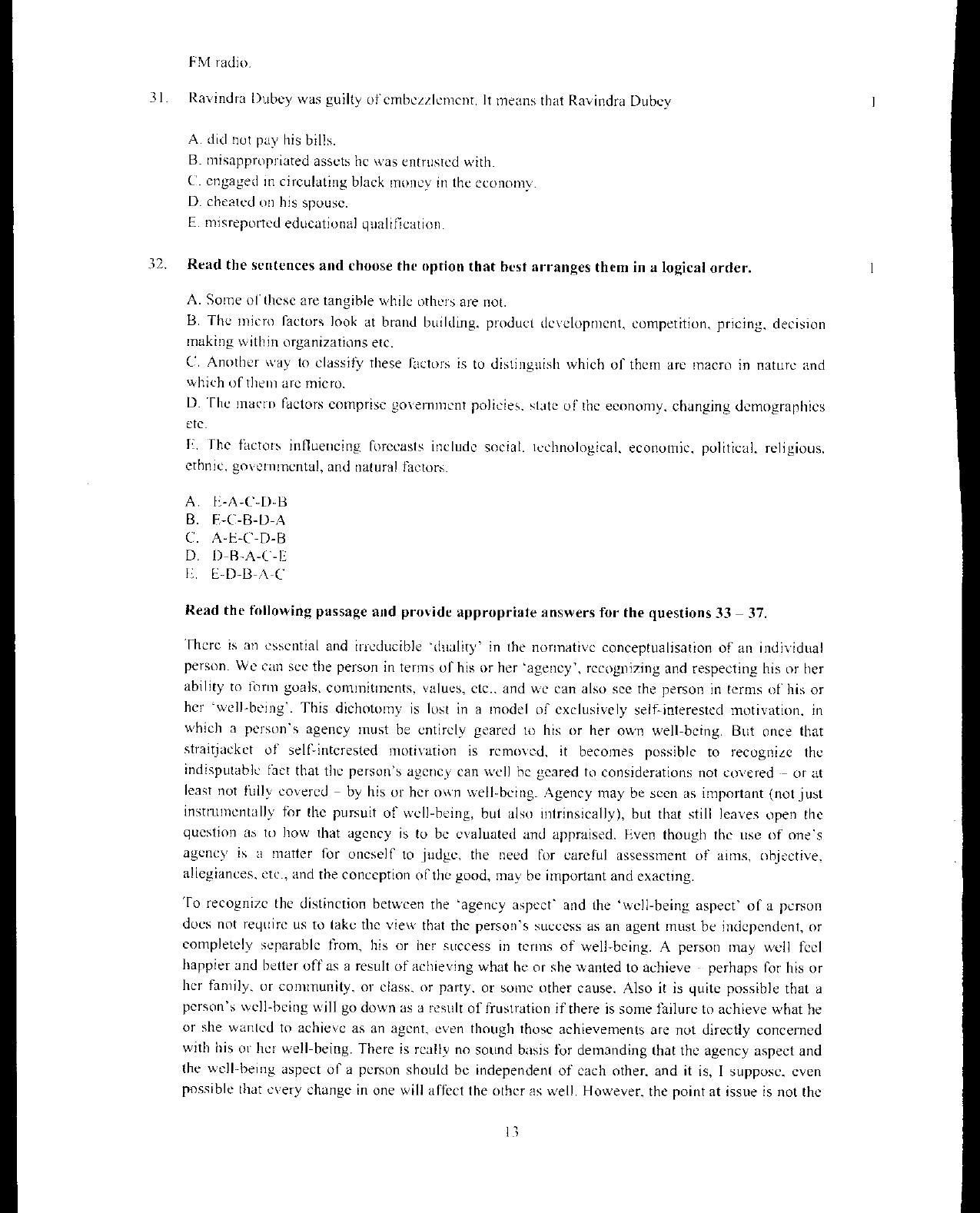 XAT 2012 Question Papers - Page 14