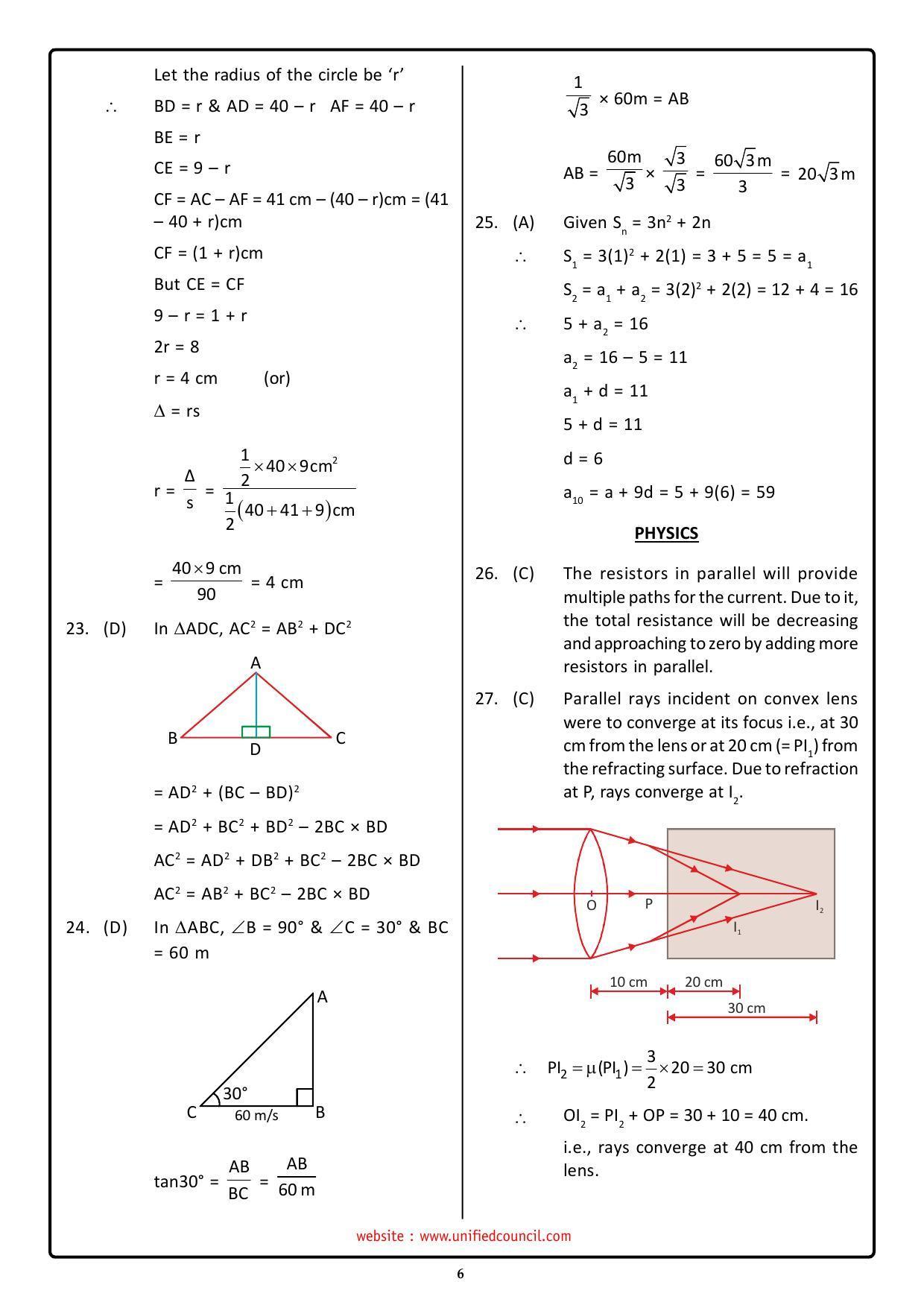 NSTSE 2023 Class 10 Answer Key (Paper Code 489) - Page 6