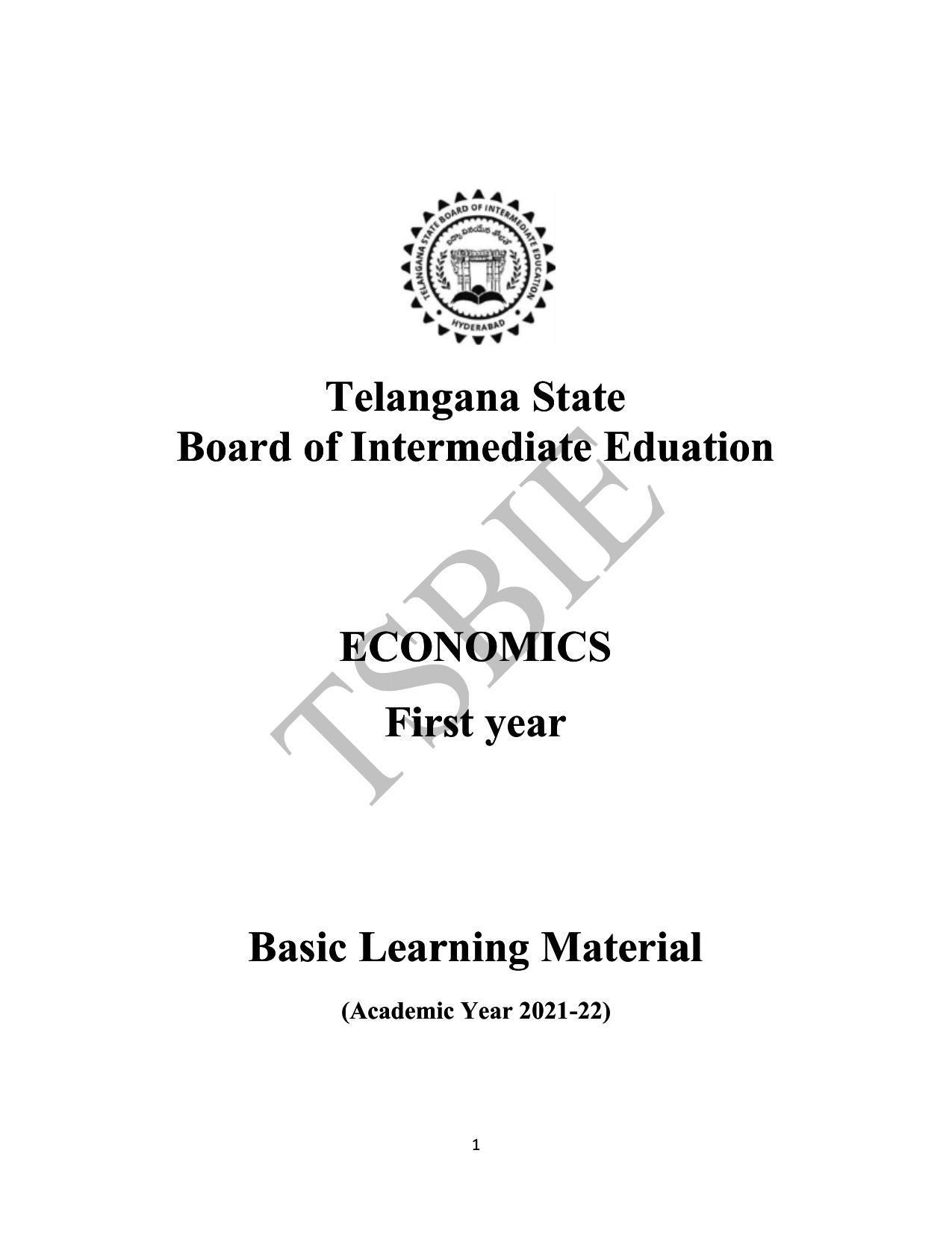 TS SCERT Inter 1st Year Economics Path 1 (English Medium) Text Book - Page 2