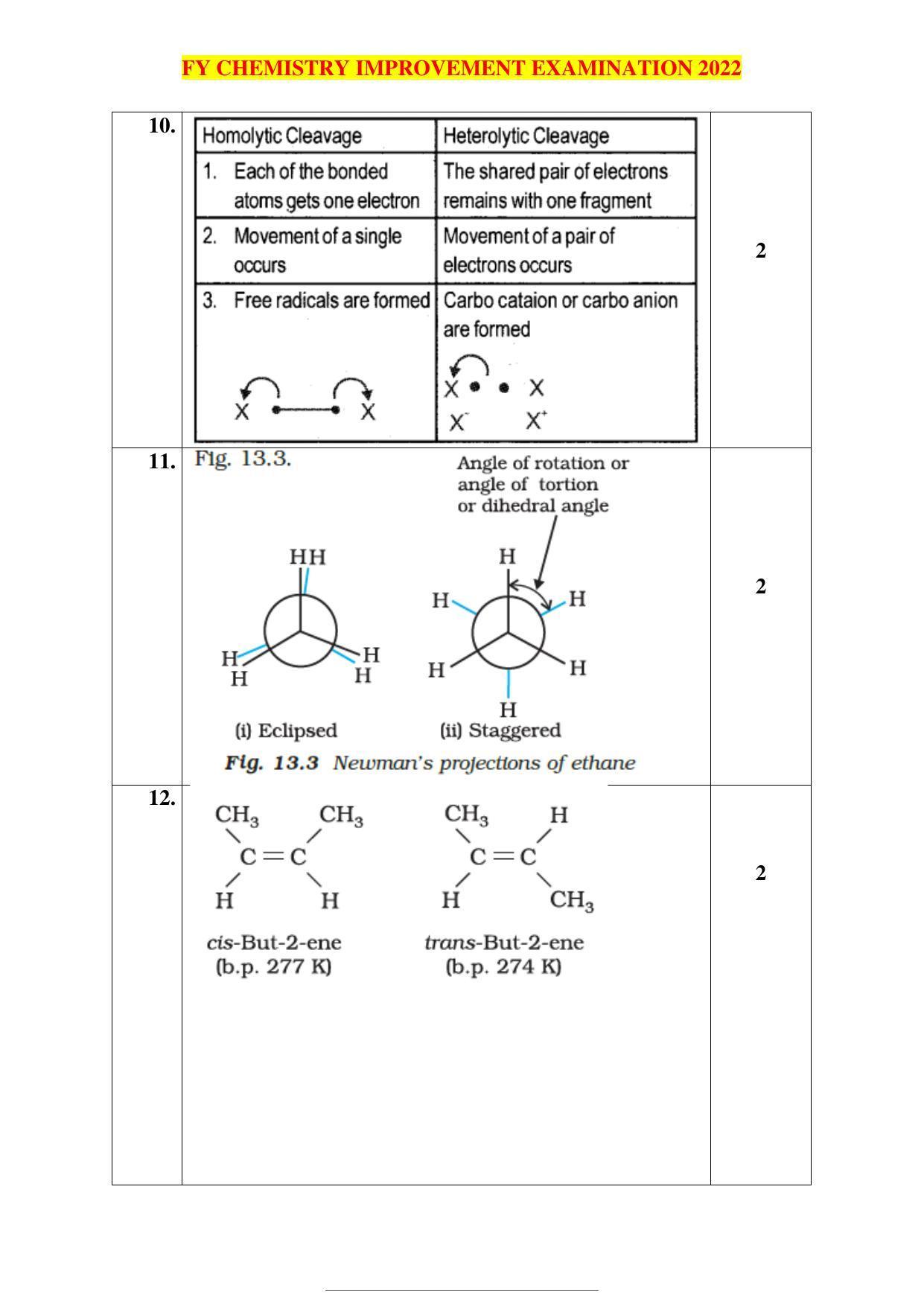 Kerala Plus One 2022 Chemistry Improvement Answer Key - Page 3