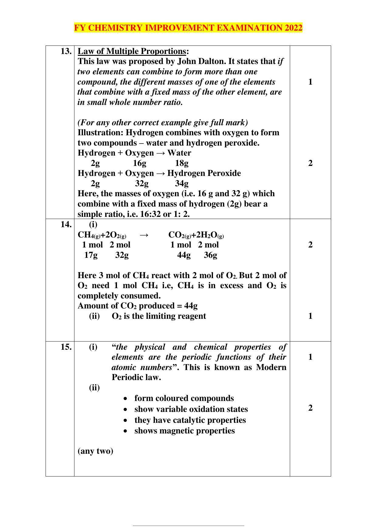 Kerala Plus One 2022 Chemistry Improvement Answer Key - Page 4