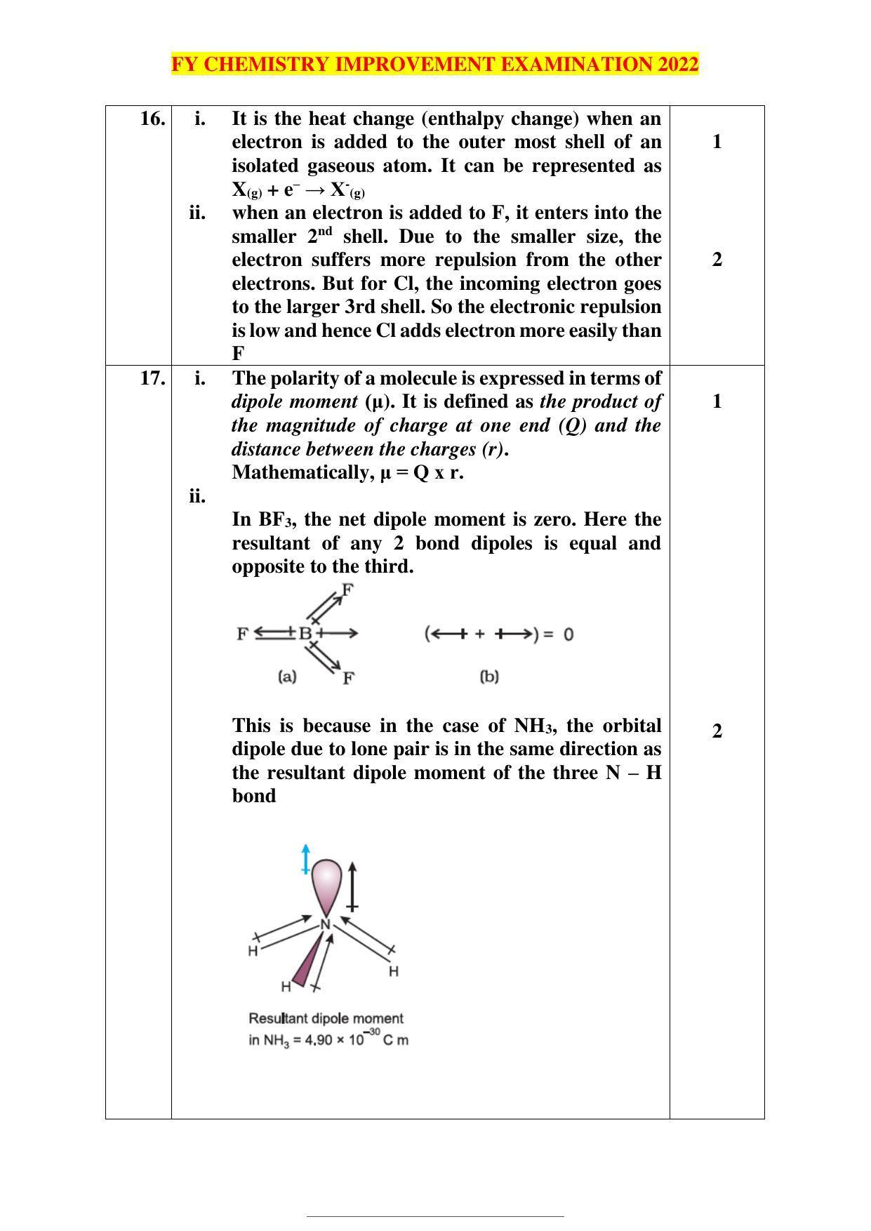 Kerala Plus One 2022 Chemistry Improvement Answer Key - Page 5