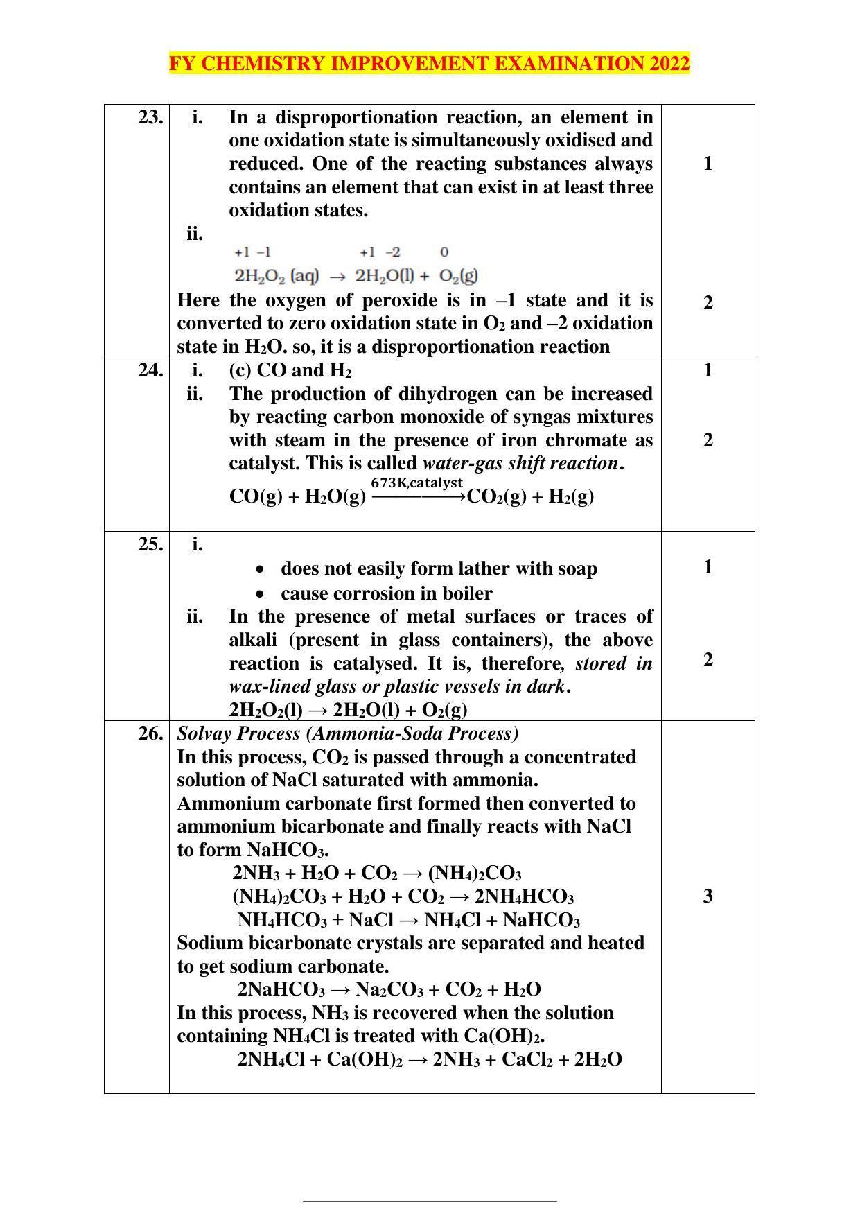 Kerala Plus One 2022 Chemistry Improvement Answer Key - Page 8