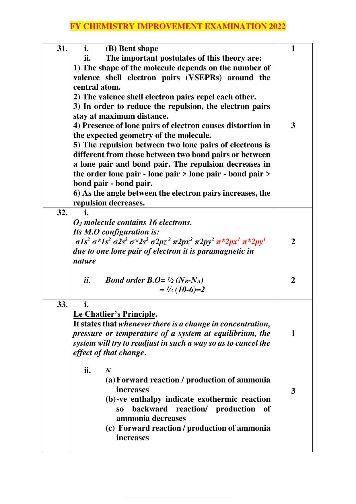 Kerala Plus One 2022 Chemistry Improvement Answer Key - Page 11