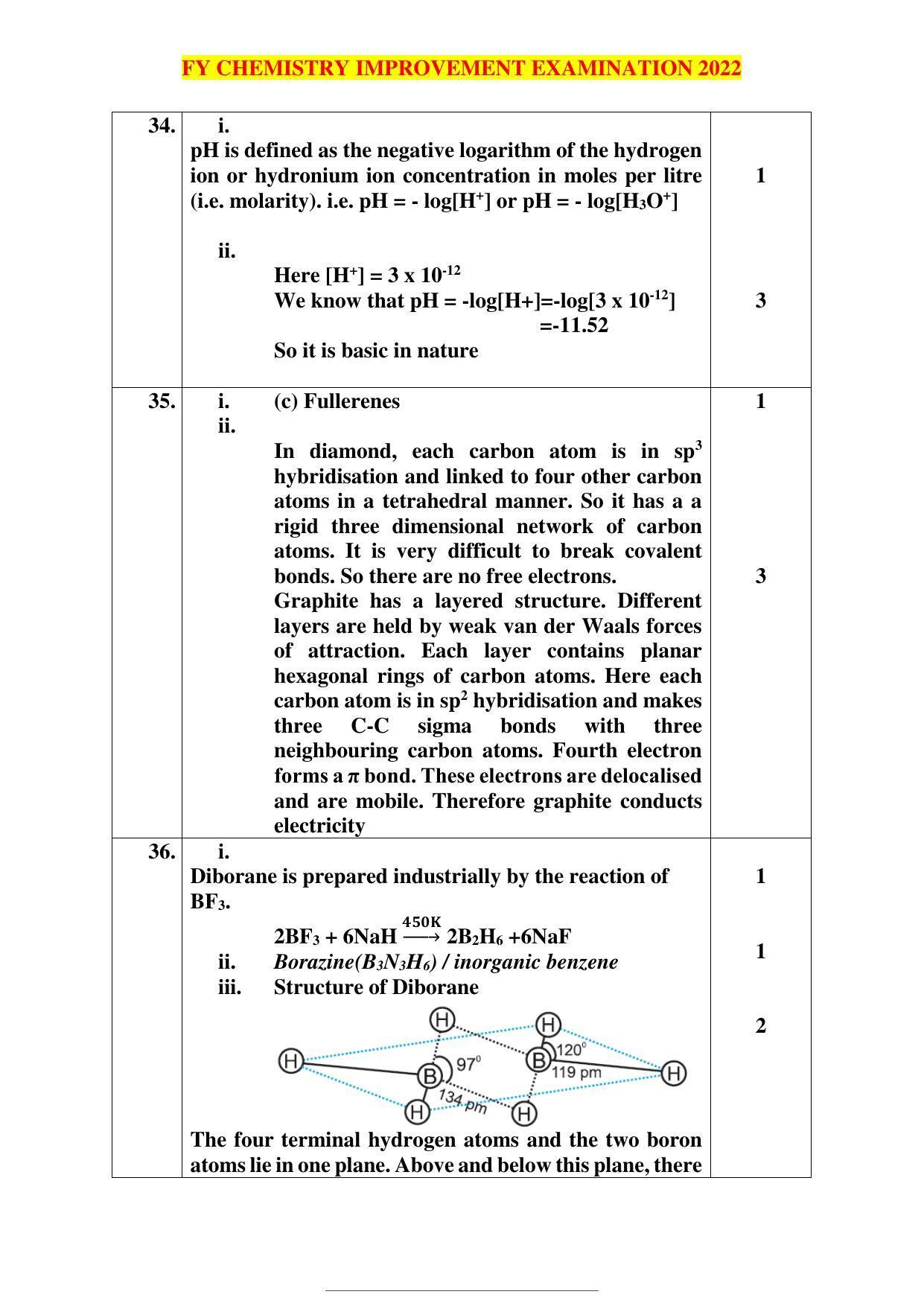 Kerala Plus One 2022 Chemistry Improvement Answer Key - Page 12