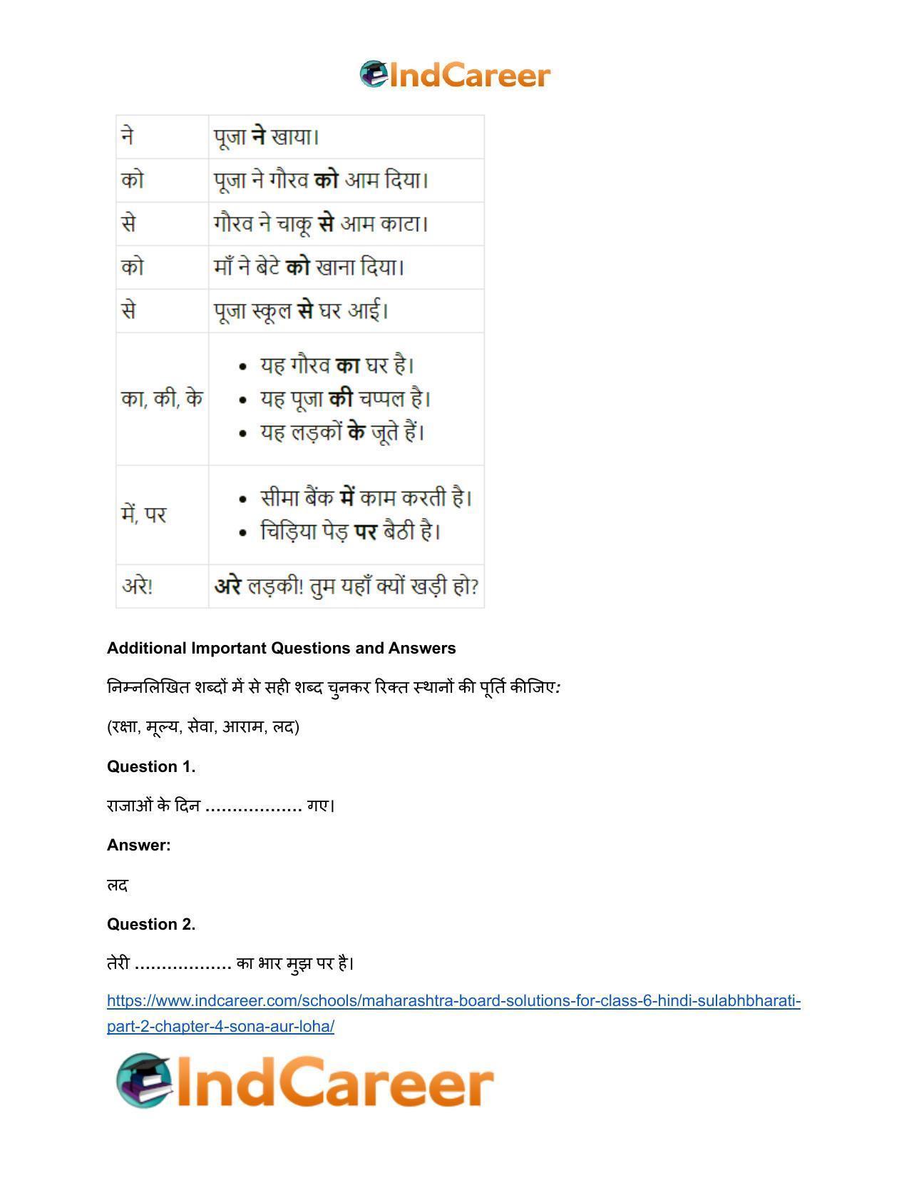 Maharashtra Board Solutions for Class 6- Hindi Sulabhbharati (Part 2): Chapter 4- साेना और लोहा - Page 9