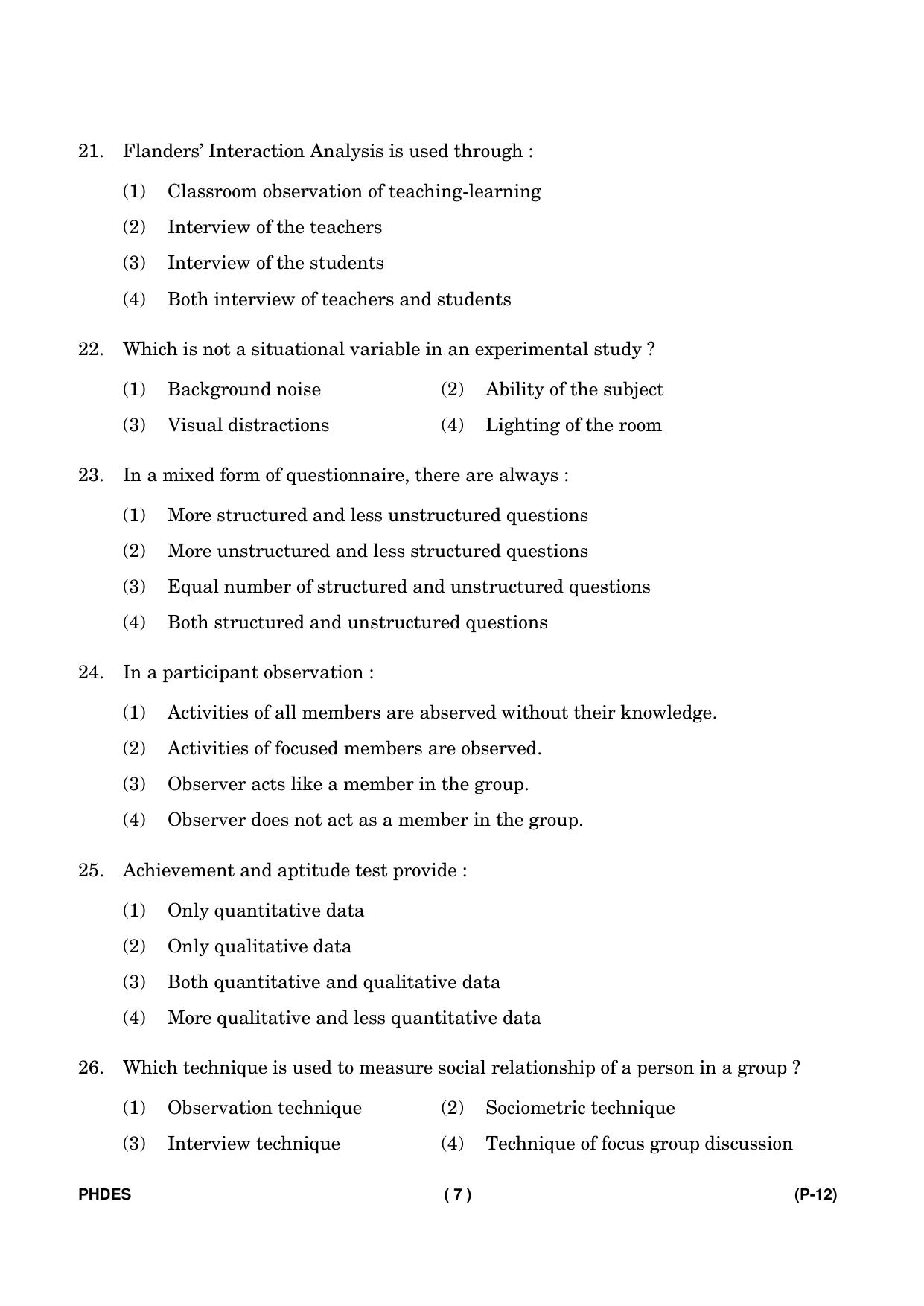 IGNOU PhD Entrance Test Ph. D. (Education) Entrance Test, July, 2023 Question Paper - Page 8