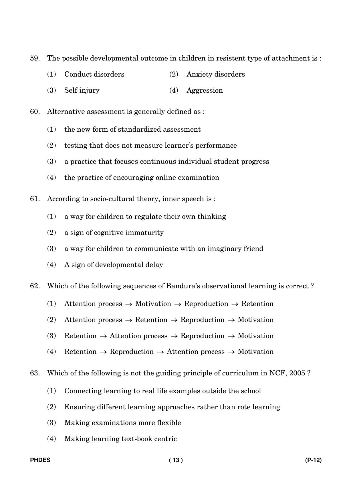 IGNOU PhD Entrance Test Ph. D. (Education) Entrance Test, July, 2023 Question Paper - Page 14