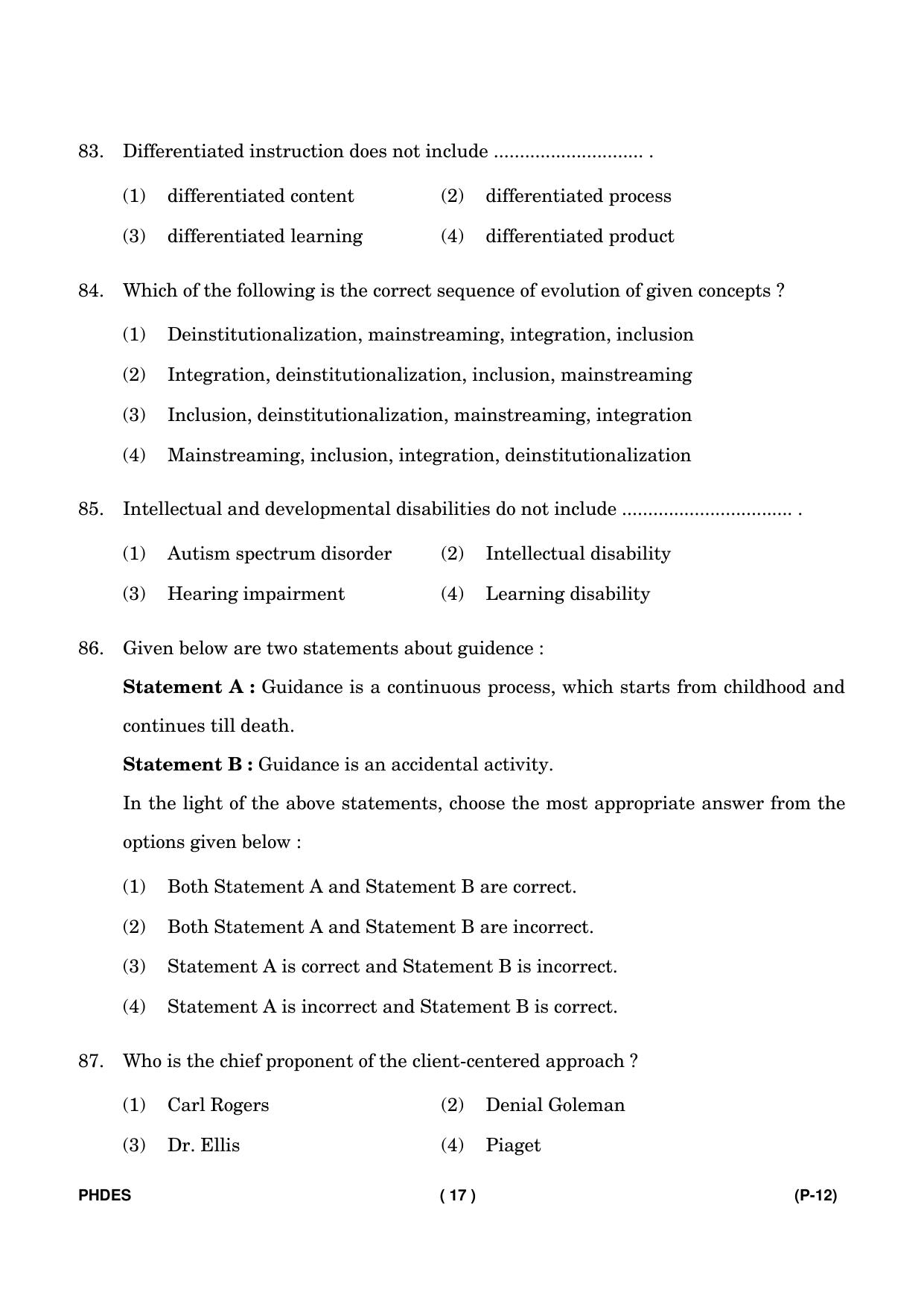 IGNOU PhD Entrance Test Ph. D. (Education) Entrance Test, July, 2023 Question Paper - Page 18