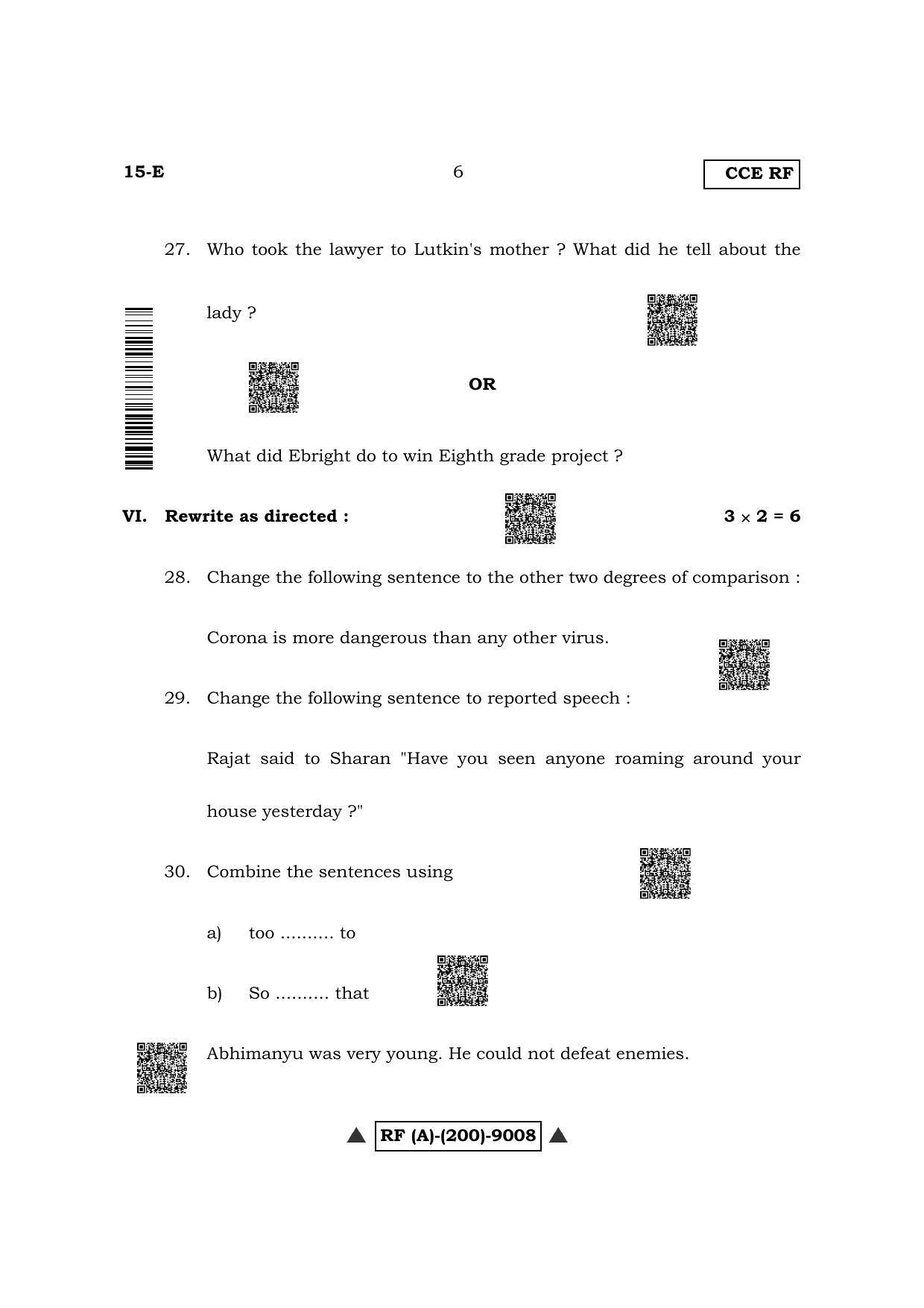Karnataka SSLC First Language English (NCERT) Question Paper 2022 (A Version) - Page 6