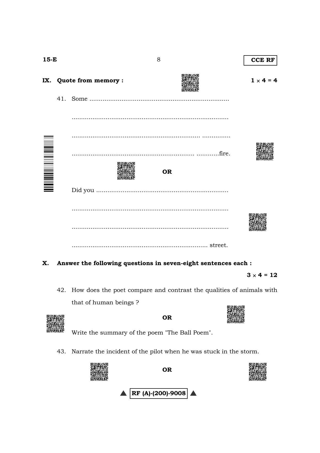 Karnataka SSLC First Language English (NCERT) Question Paper 2022 (A Version) - Page 8