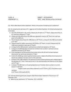 CBSE Worksheets for Class 11 Accountancy Assignment 12