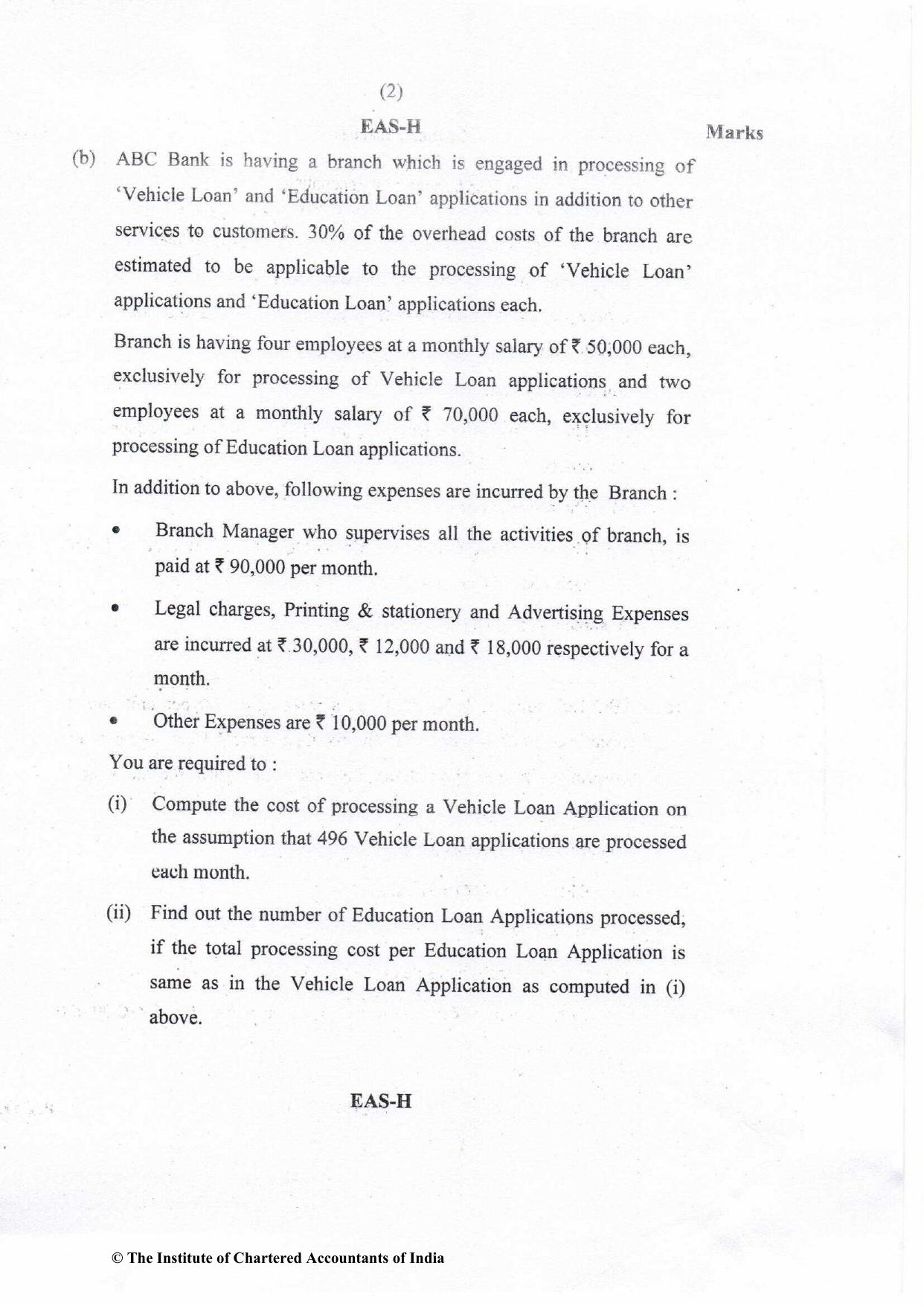 CA Inter Nov 2022 Question Paper - Paper 3 – Cost and Management Accounting - Page 2