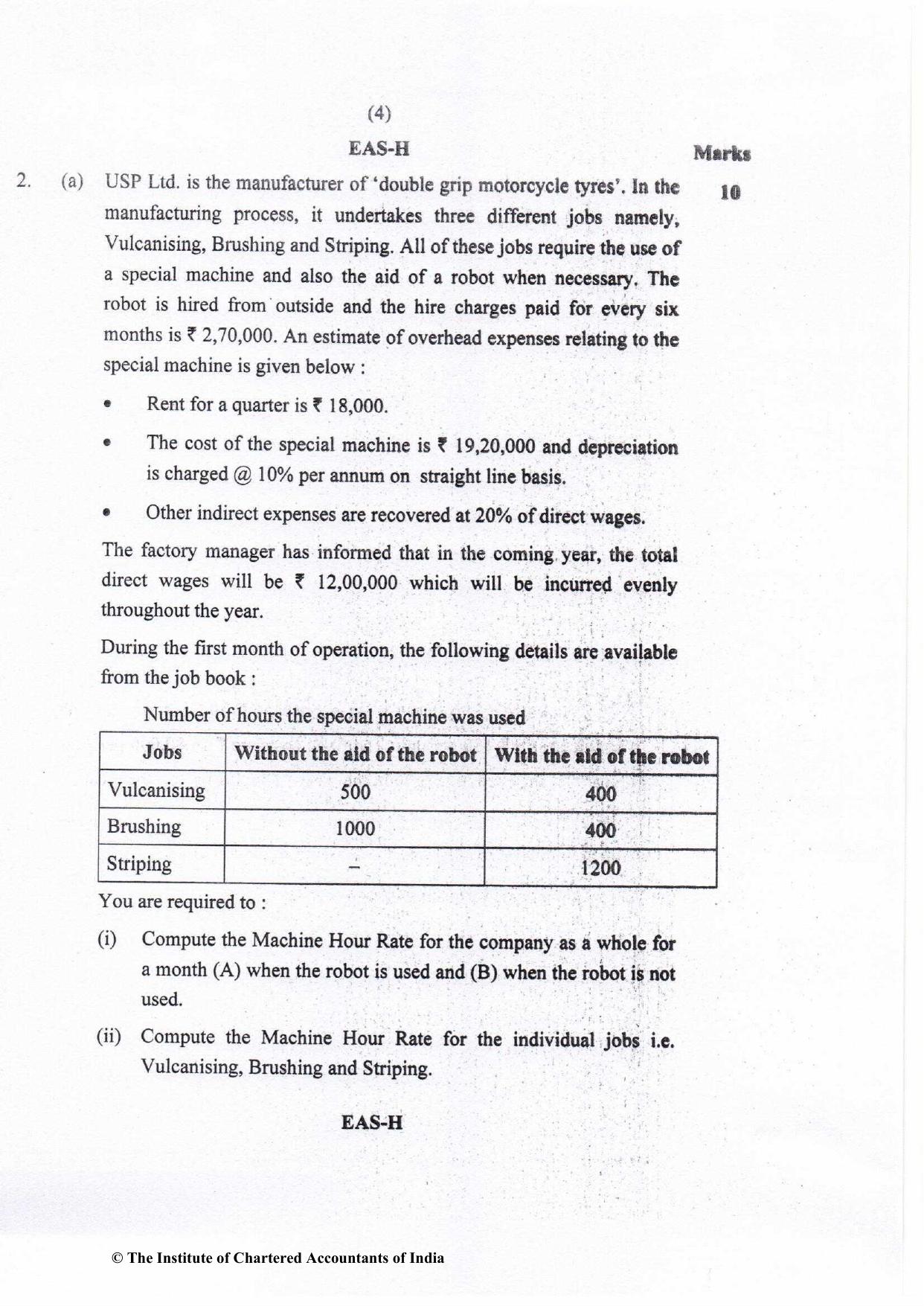 CA Inter Nov 2022 Question Paper - Paper 3 – Cost and Management Accounting - Page 4
