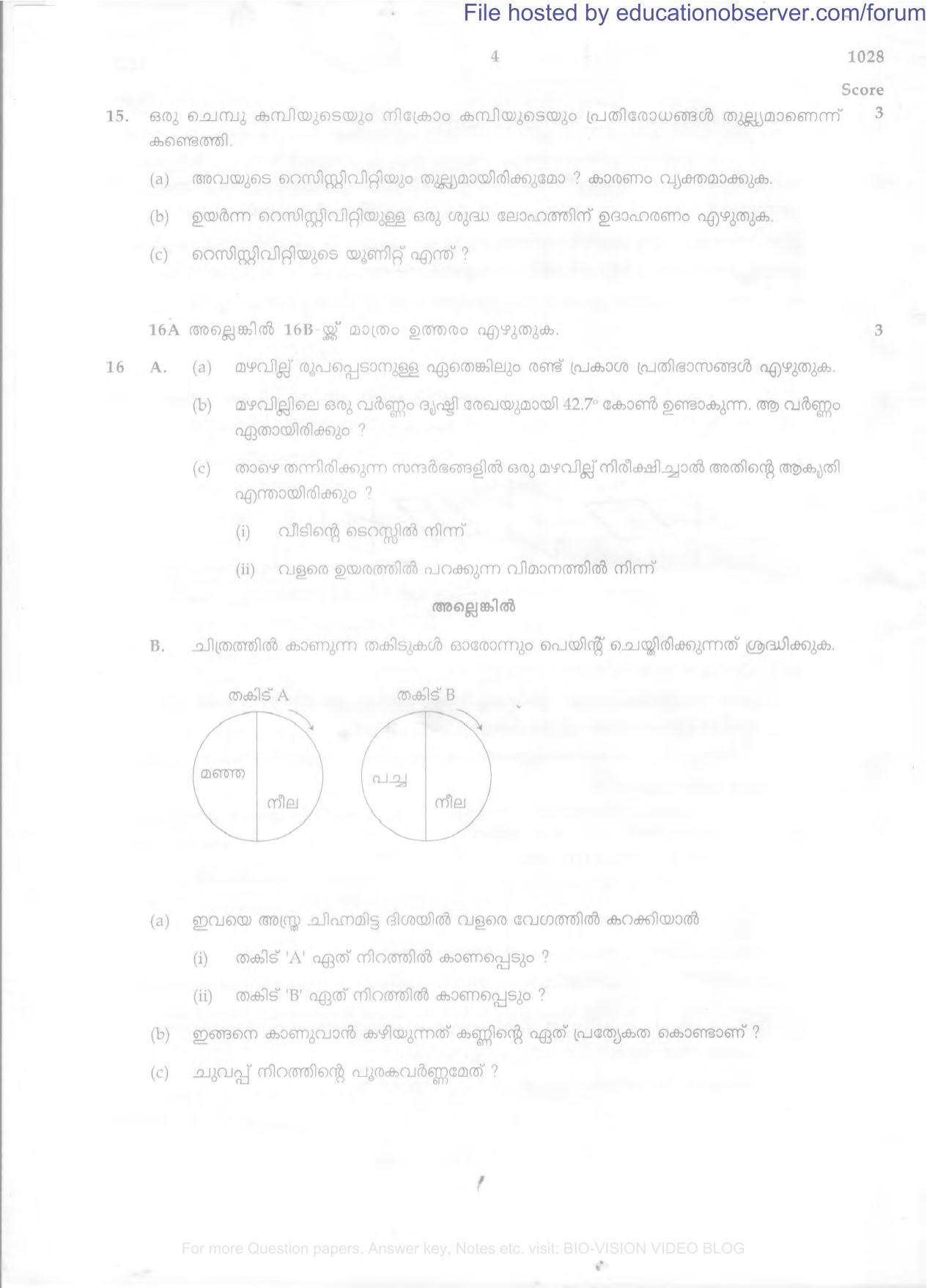 Kerala SSLC 2014 Physics Question Paper - Page 4