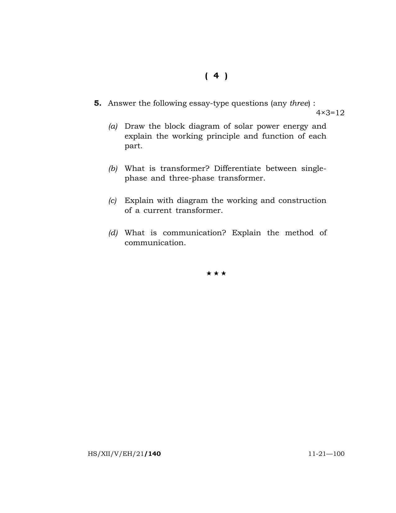 Meghalaya Board (MBOSE) Class 12 ELECTRONICS AND HARDWARE (HS-XII-V-EH-21) 2021 Question Paper - Page 4