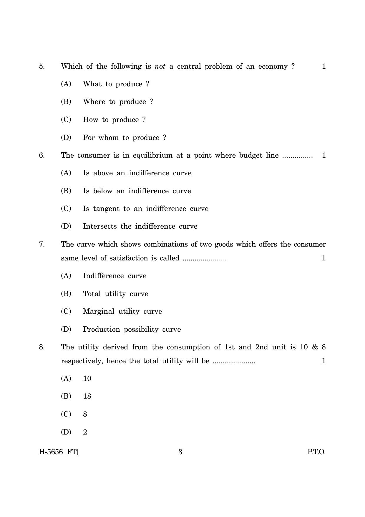 Goa Board Class 12 Economics (CWSN) (March 2022) Question Paper - Page 3