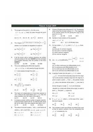 NIMCET 2019 Question Paper