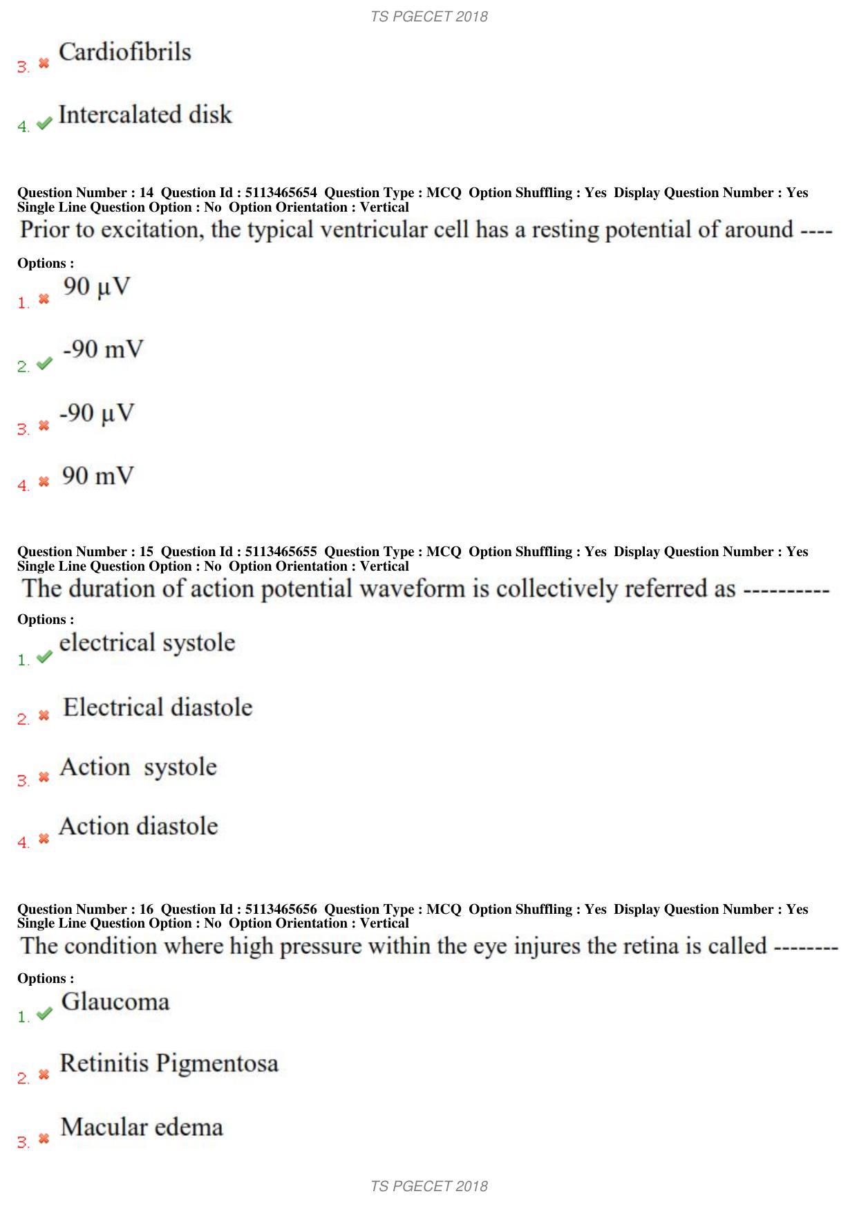 TS PGECET 2018: Bio-medical Engineering Question Papers - Page 7