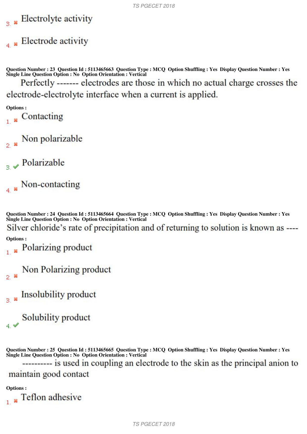 TS PGECET 2018: Bio-medical Engineering Question Papers - Page 10